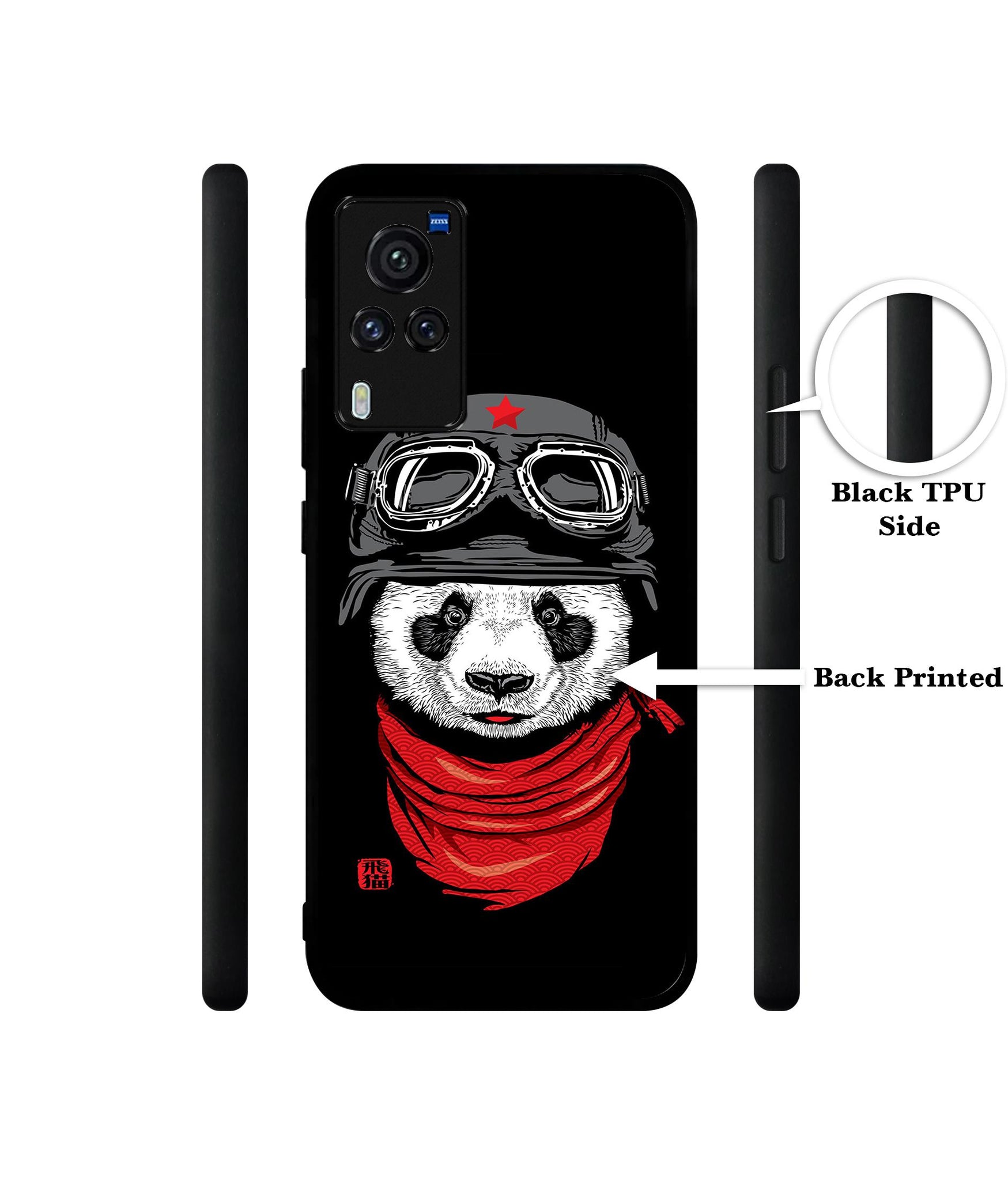 Biker Panda Designer 2D Printed Back Case Cover for Vivo X60 Pro 5G