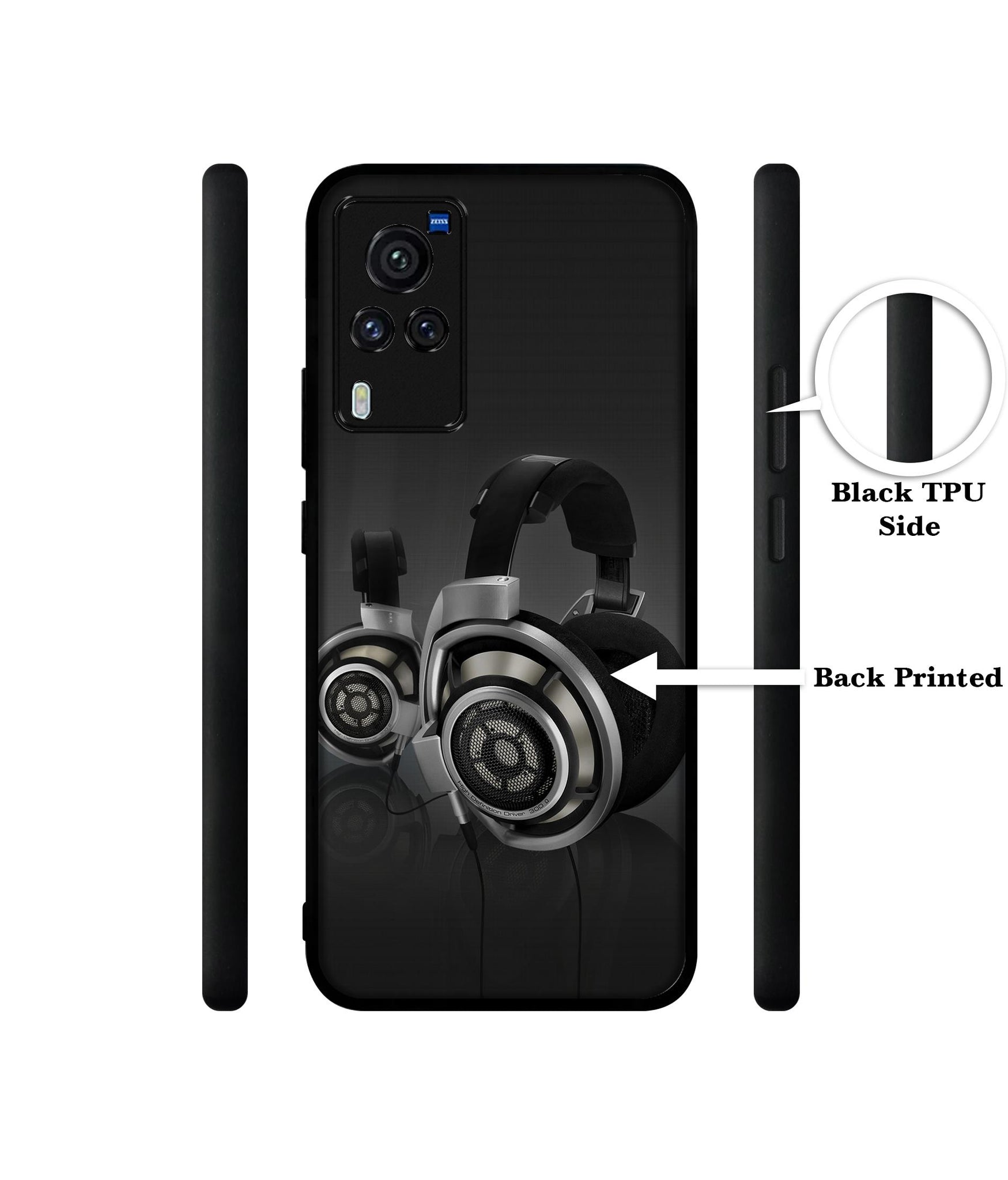 Head Phone Designer 2D Printed Back Case Cover for Vivo X60 Pro 5G