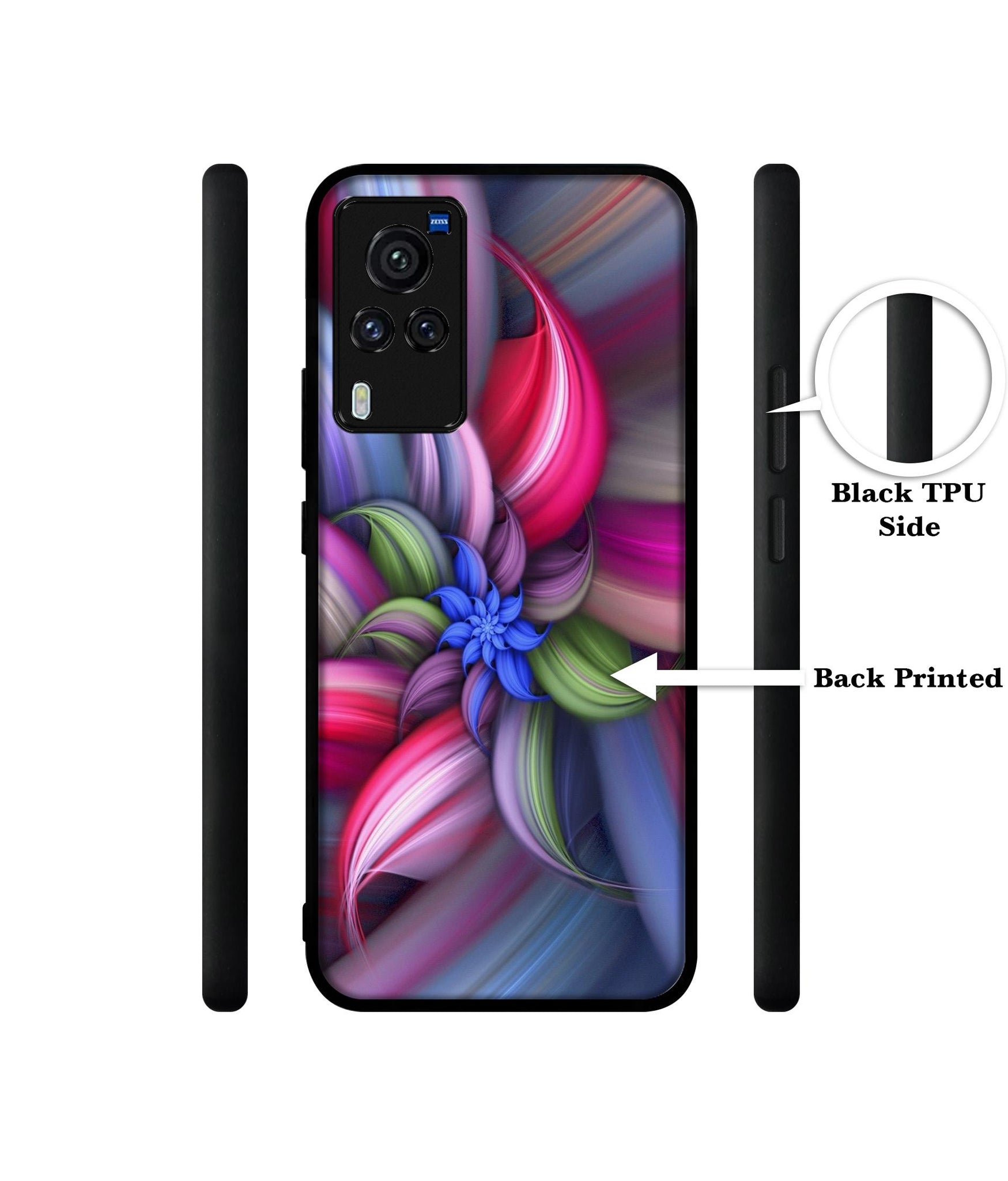 Colorful Flower Designer 2D Printed Back Case Cover for Vivo X60 Pro 5G