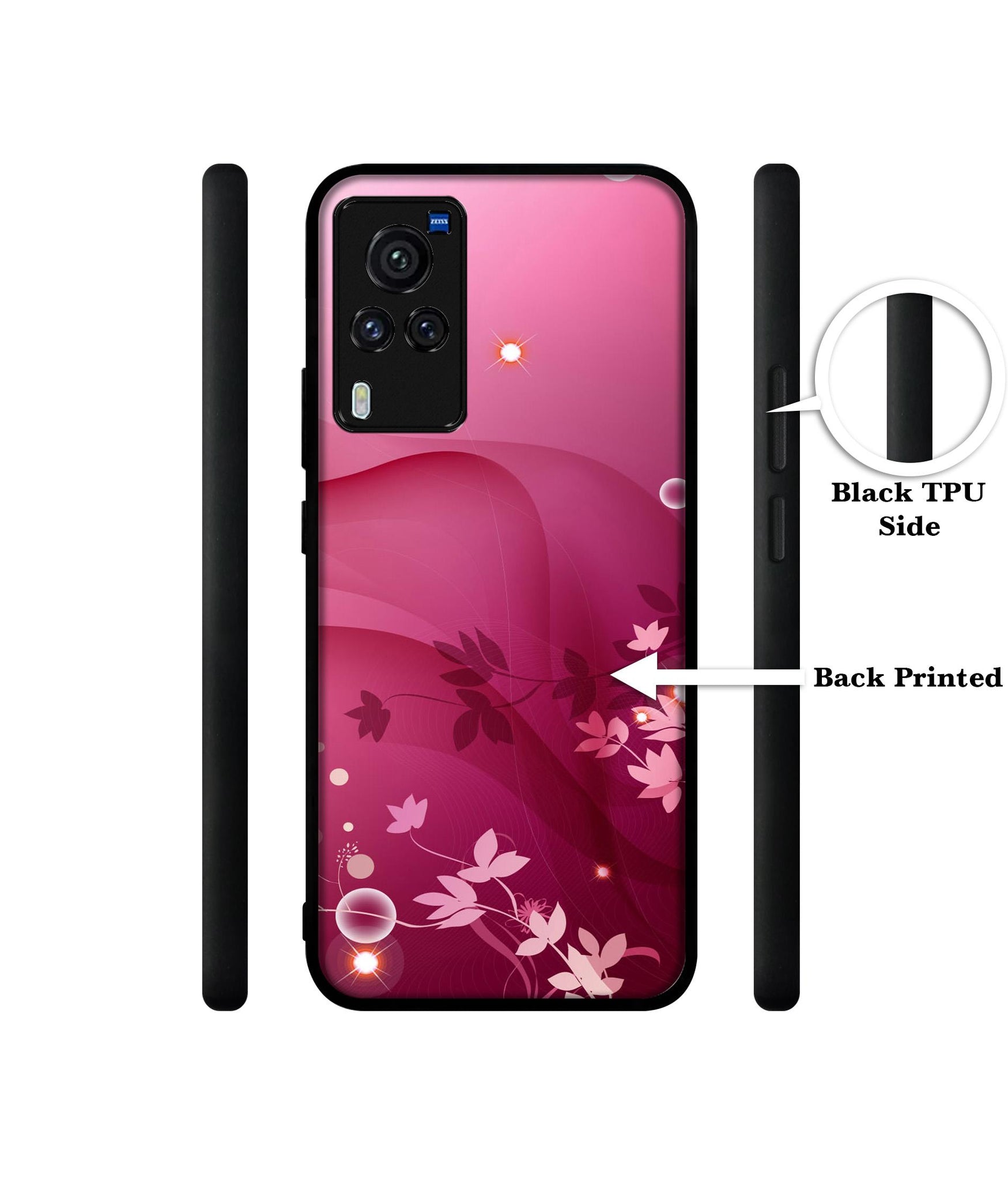 Pink Abstract Designer 2D Printed Back Case Cover for Vivo X60 Pro 5G