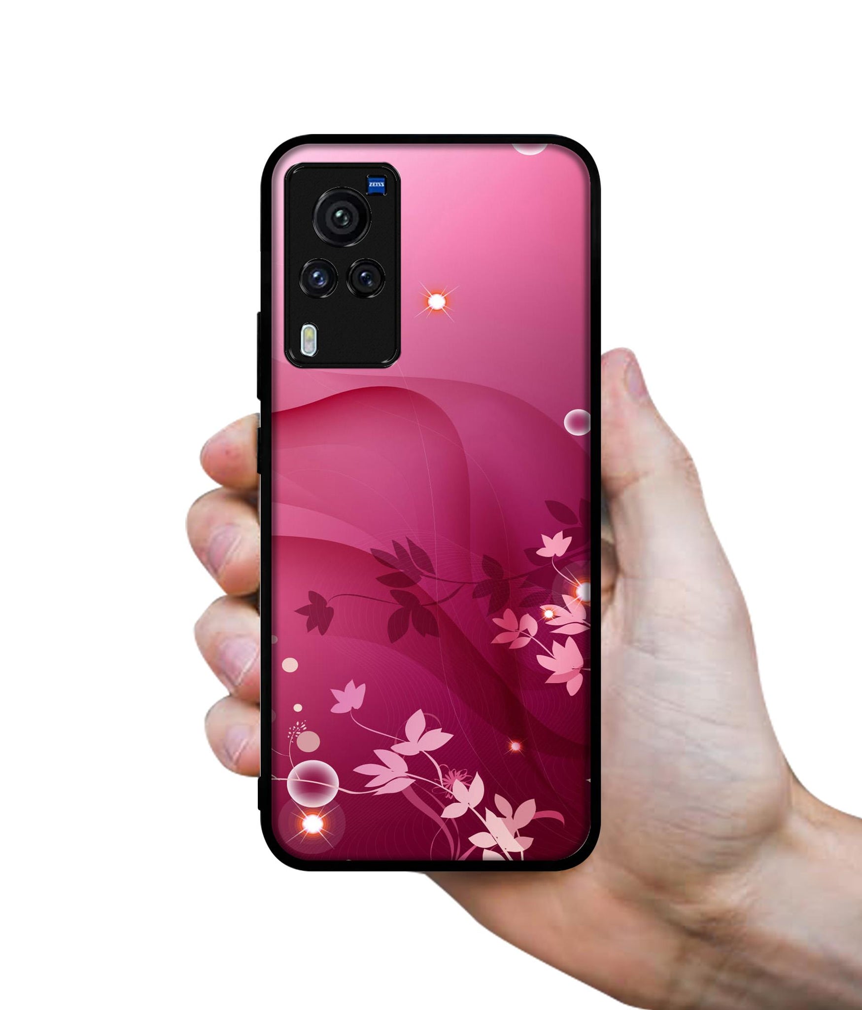 Pink Abstract Designer 2D Printed Back Case Cover for Vivo X60 Pro 5G