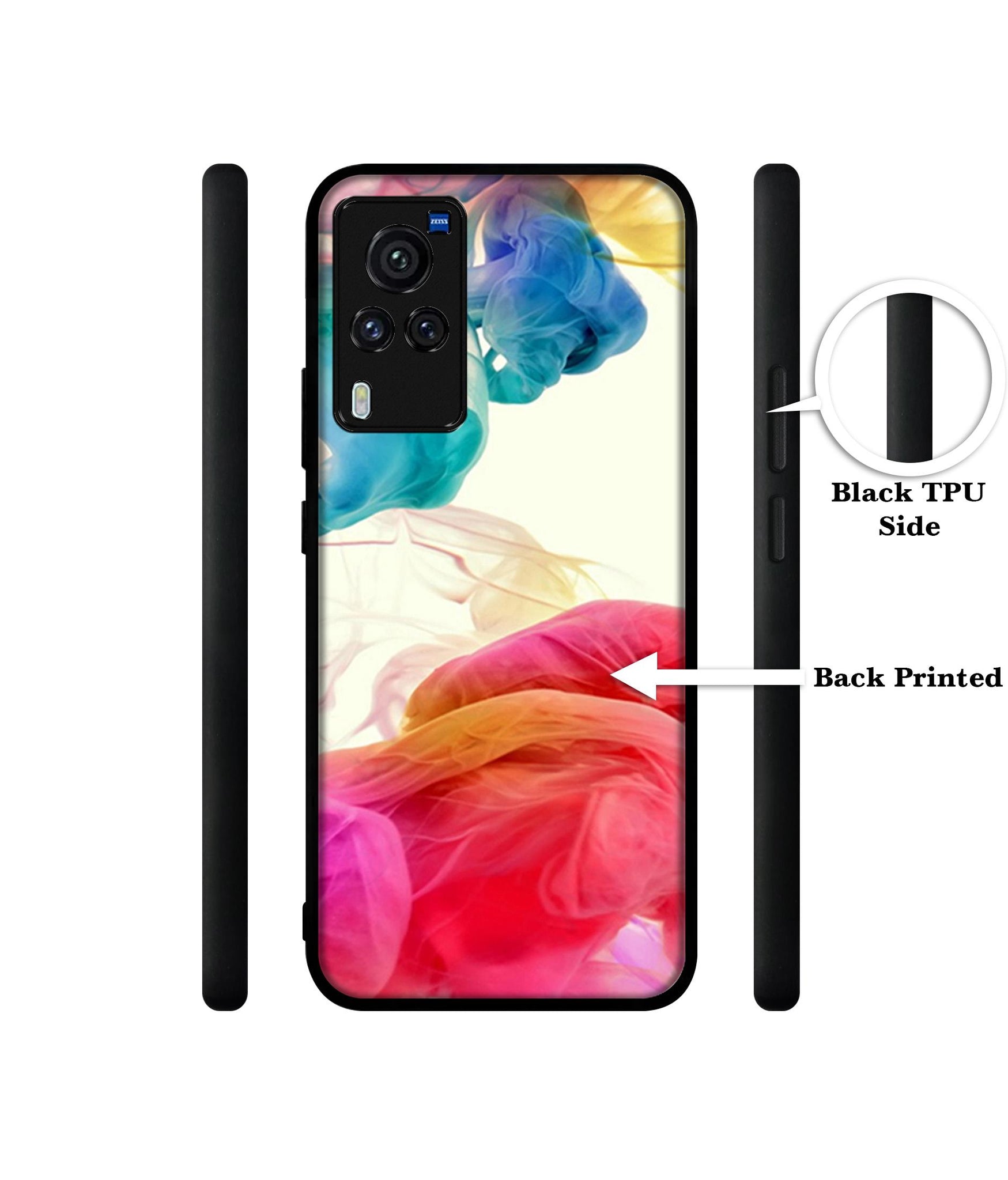 Colored Smoke Designer 2D Printed Back Case Cover for Vivo X60 Pro 5G