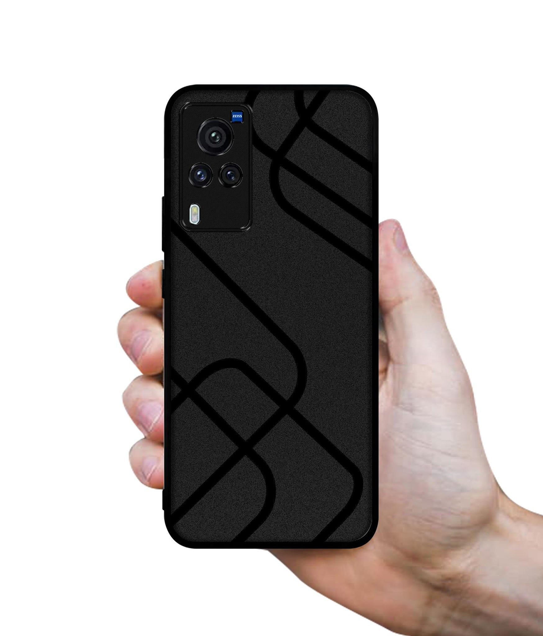 Zig-Zag Black Line Designer 2D Printed Back Case Cover for Vivo X60 Pro 5G