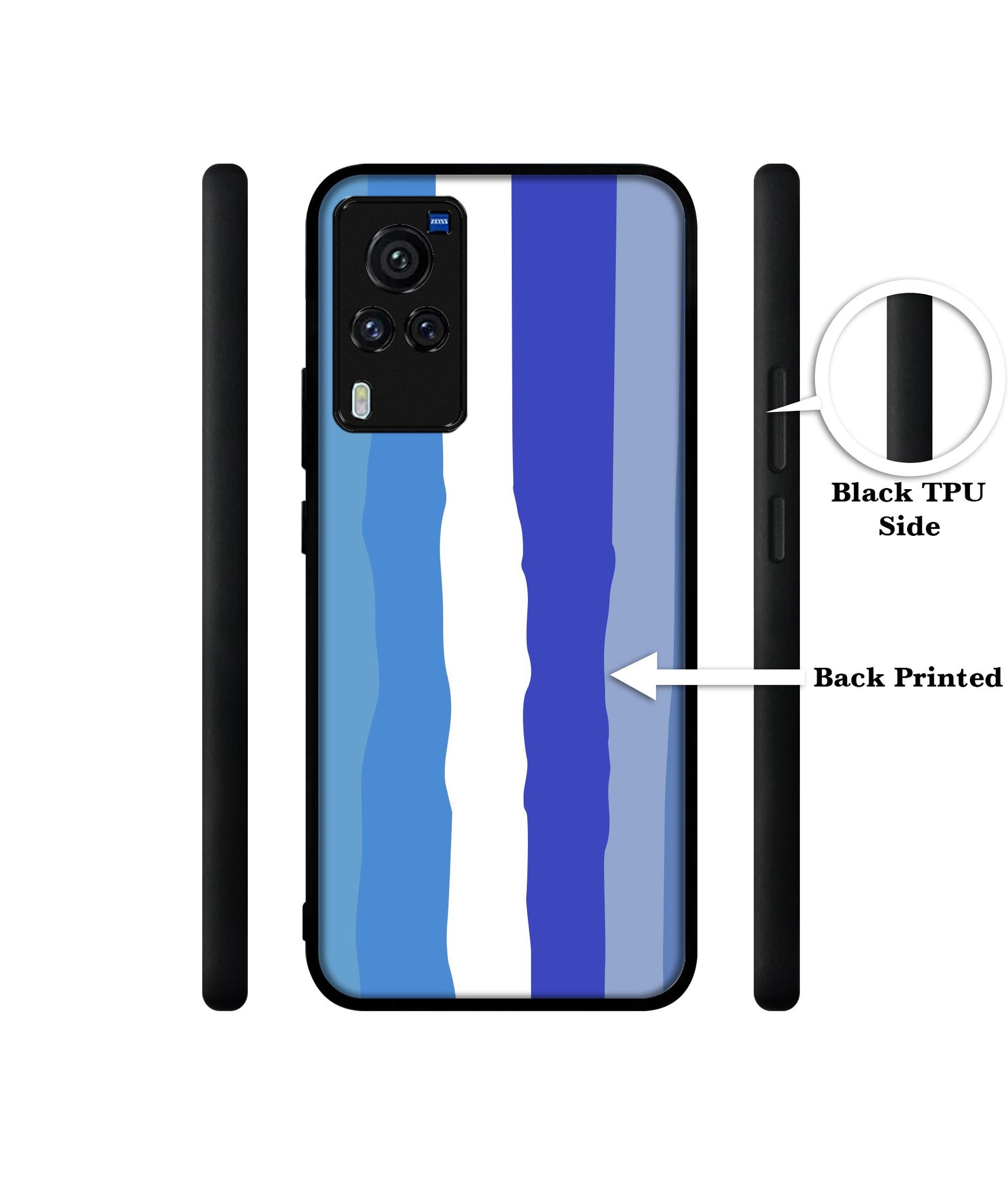 Blue Stripes Rainbow Designer 2D Printed Back Case Cover for Vivo X60 Pro 5G