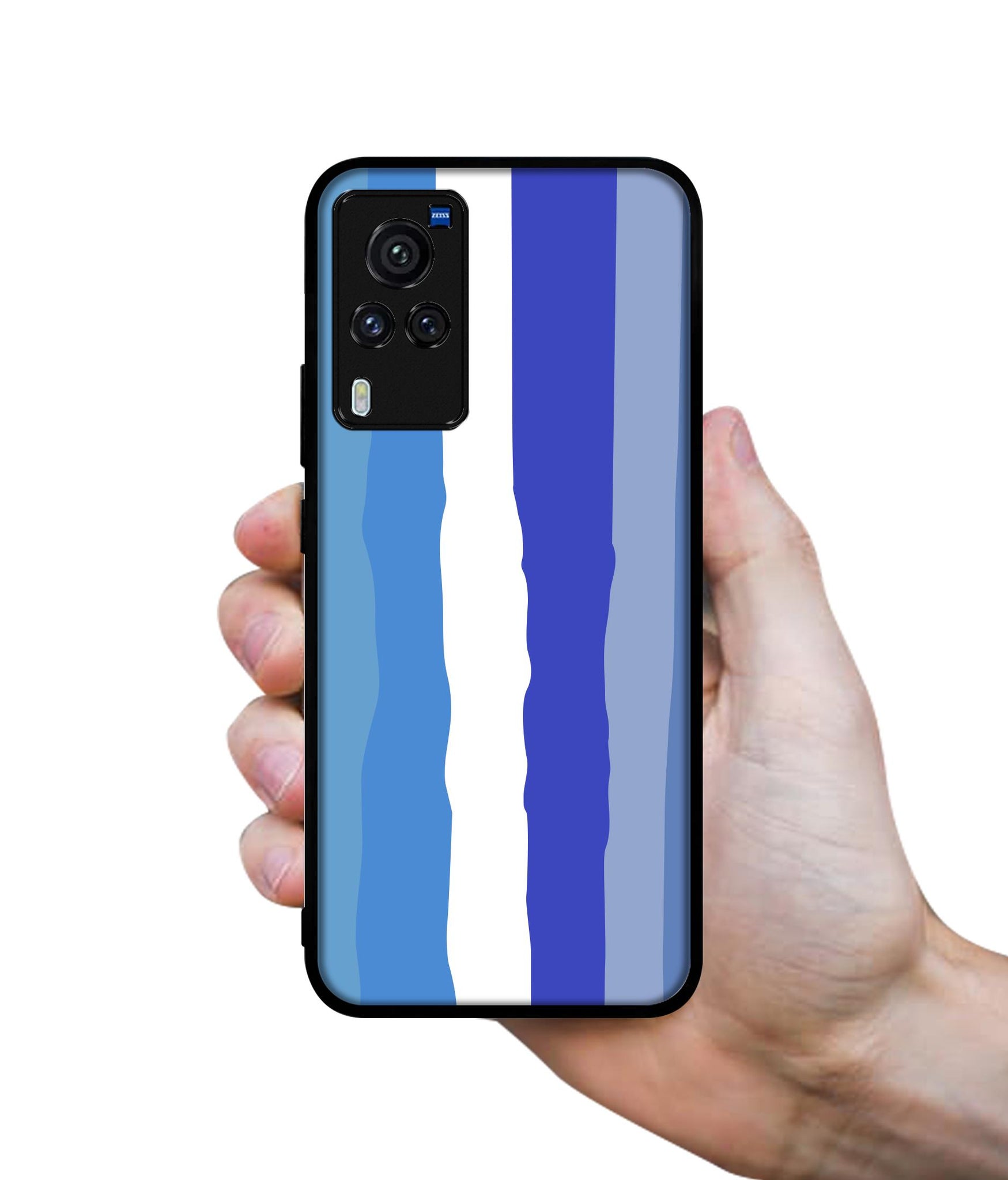 Blue Stripes Rainbow Designer 2D Printed Back Case Cover for Vivo X60 Pro 5G