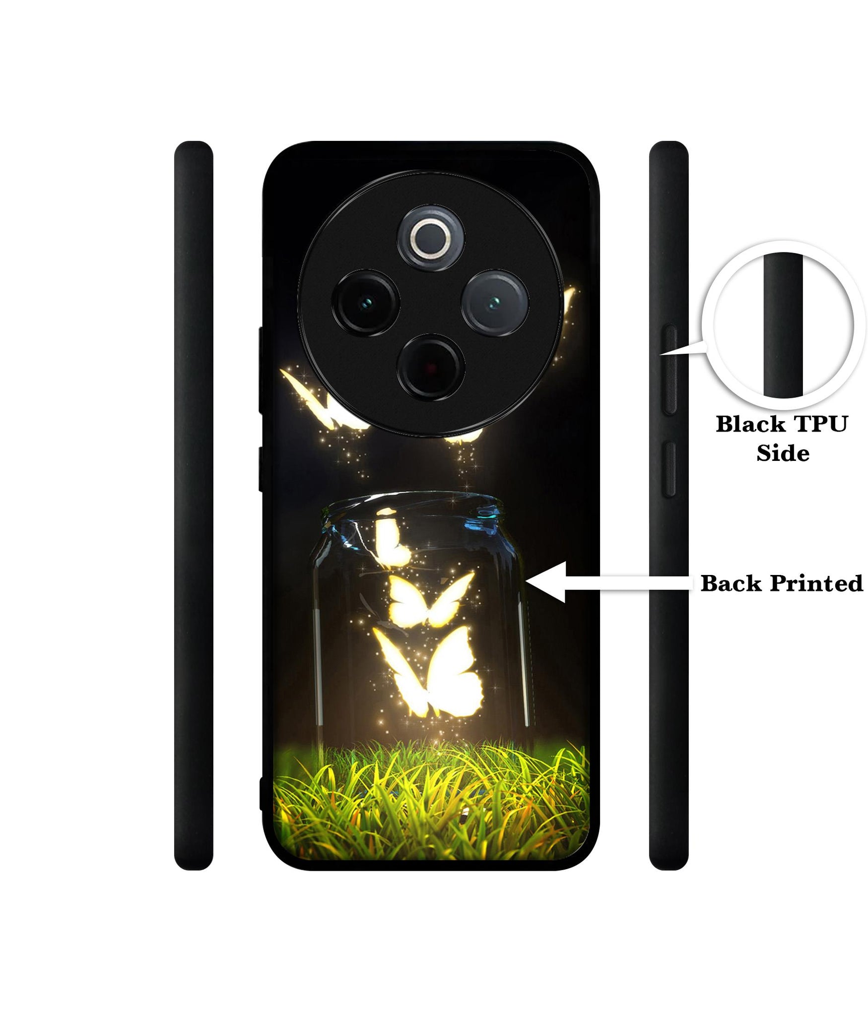 Butterfly Designer 2D Printed Back Case Cover for Vivo T4 5G / Y300 Pro 5G / Y300 Pro Plus 5G / iQOO Z10 5G