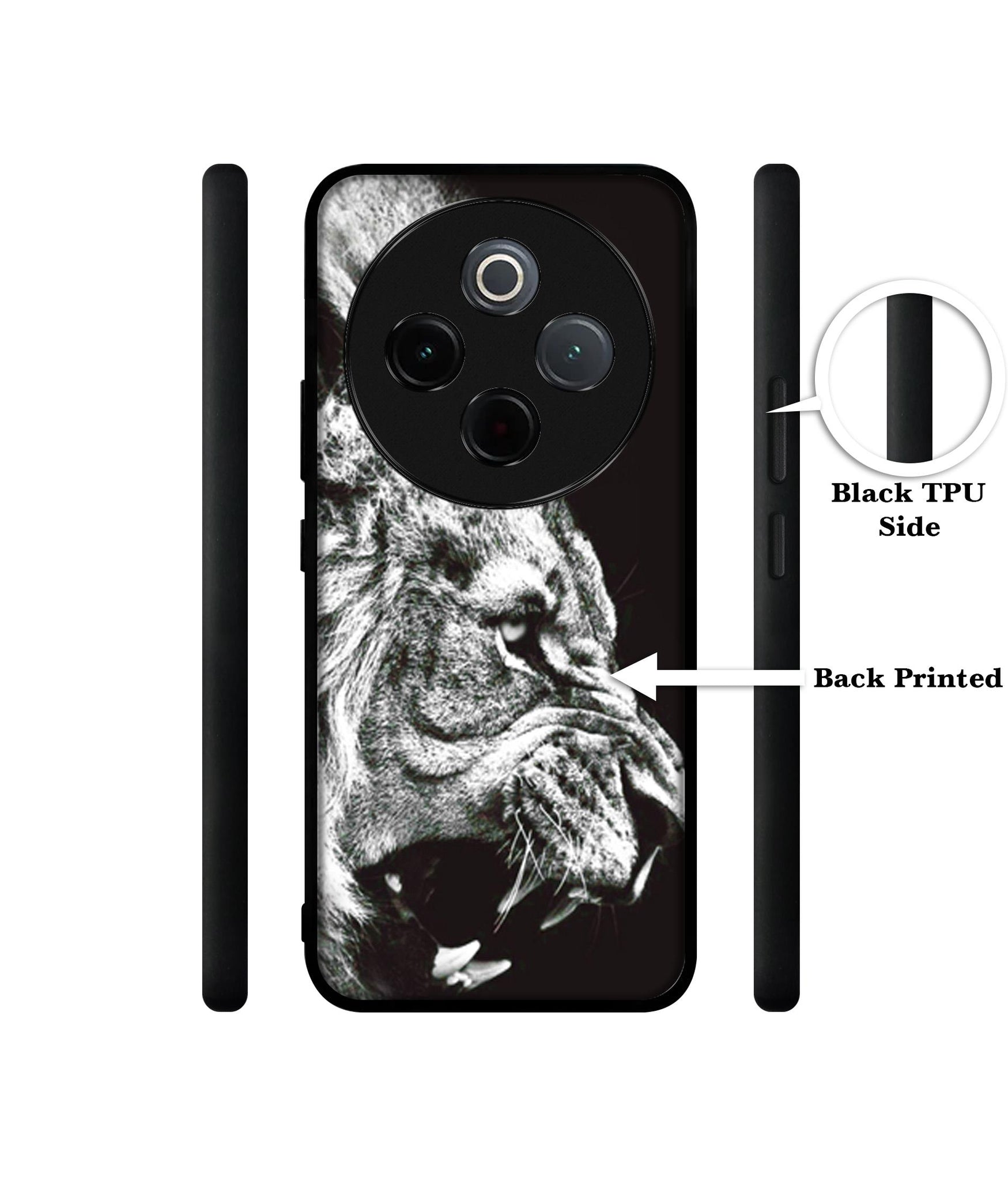 Angry Lion Designer 2D Printed Back Case Cover for Vivo T4 5G / Y300 Pro 5G / Y300 Pro Plus 5G / iQOO Z10 5G