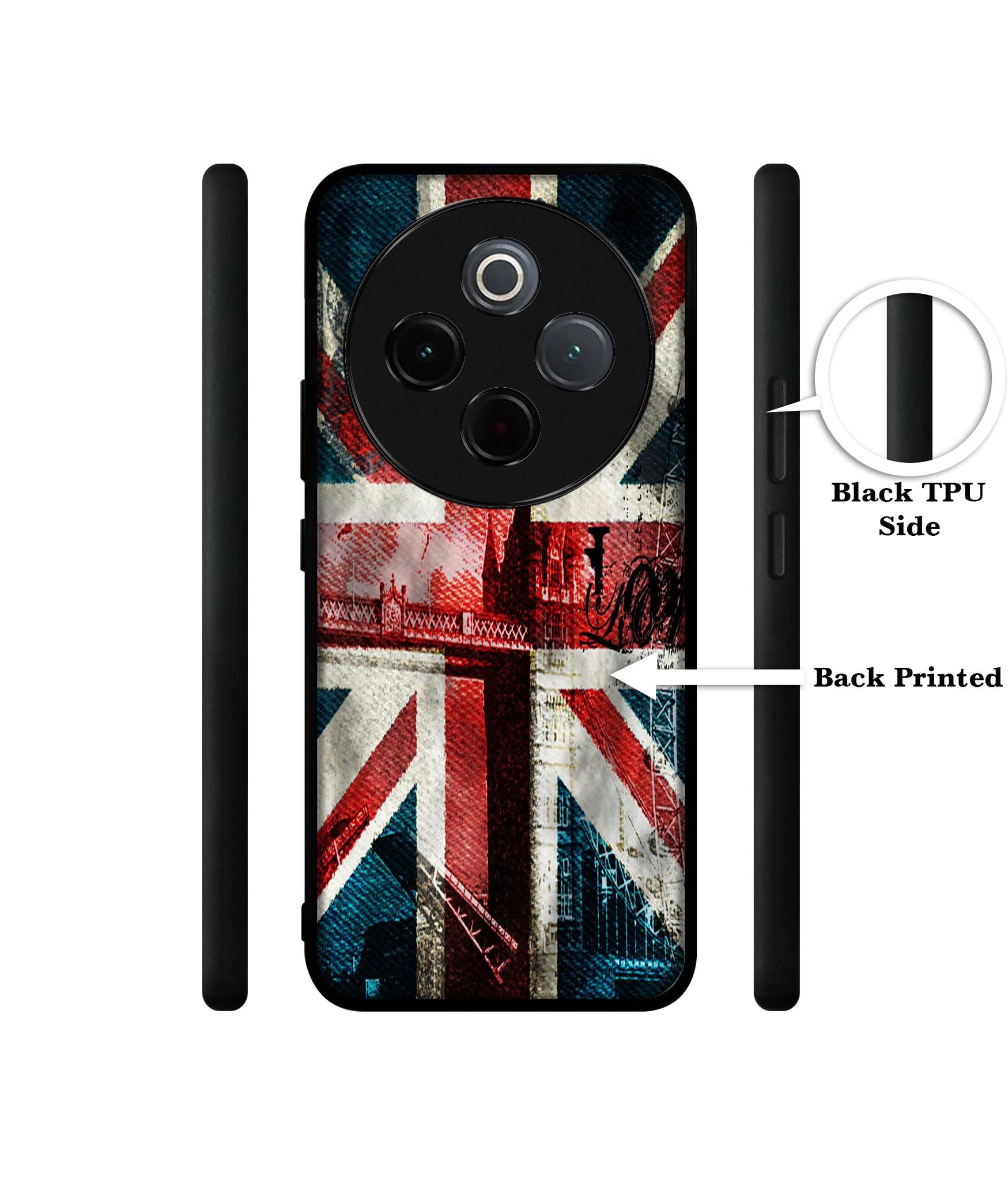 London Flag wallpaper Designer 2D Printed Back Case Cover for Vivo T4 5G / Y300 Pro 5G / Y300 Pro Plus 5G / iQOO Z10 5G