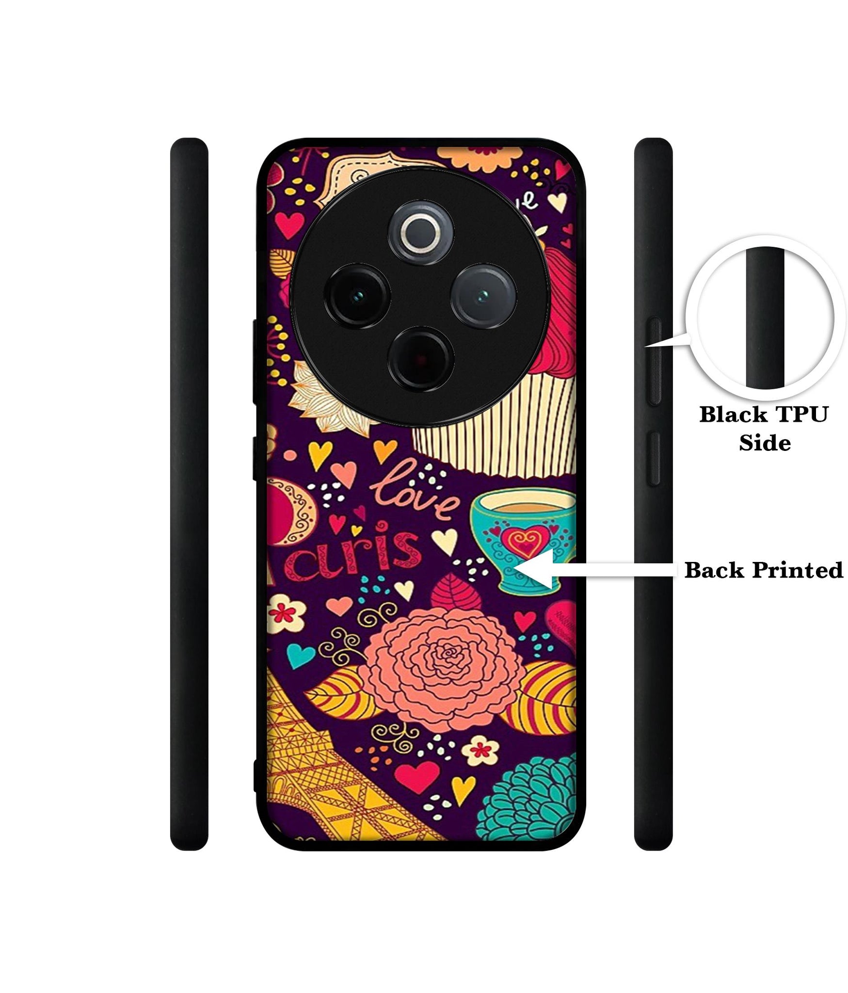 Paris Flower Love Designer 2D Printed Back Case Cover for Vivo T4 5G / Y300 Pro 5G / Y300 Pro Plus 5G / iQOO Z10 5G