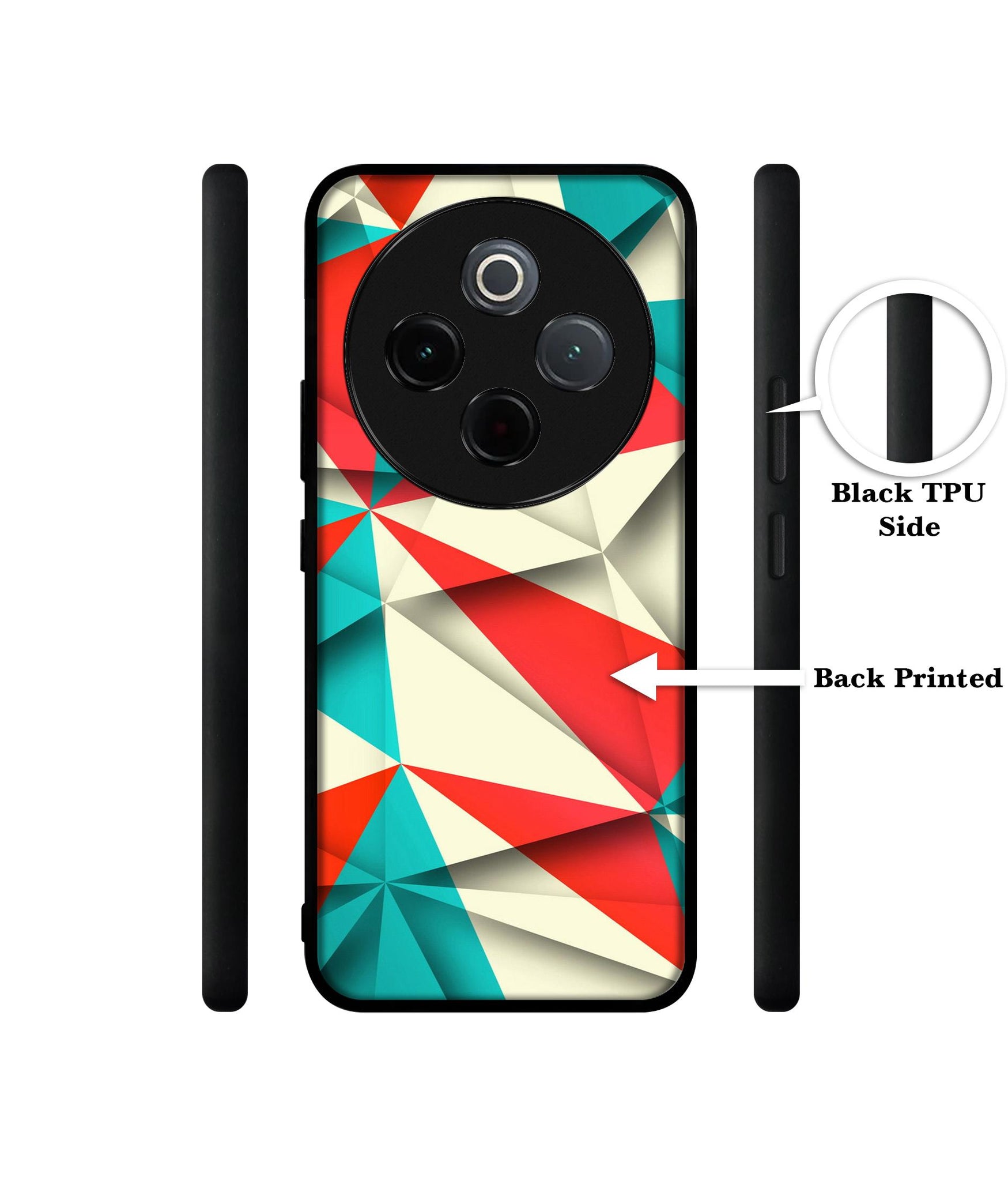 Red Blue White Pattern Designer 2D Printed Back Case Cover for Vivo T4 5G / Y300 Pro 5G / Y300 Pro Plus 5G / iQOO Z10 5G