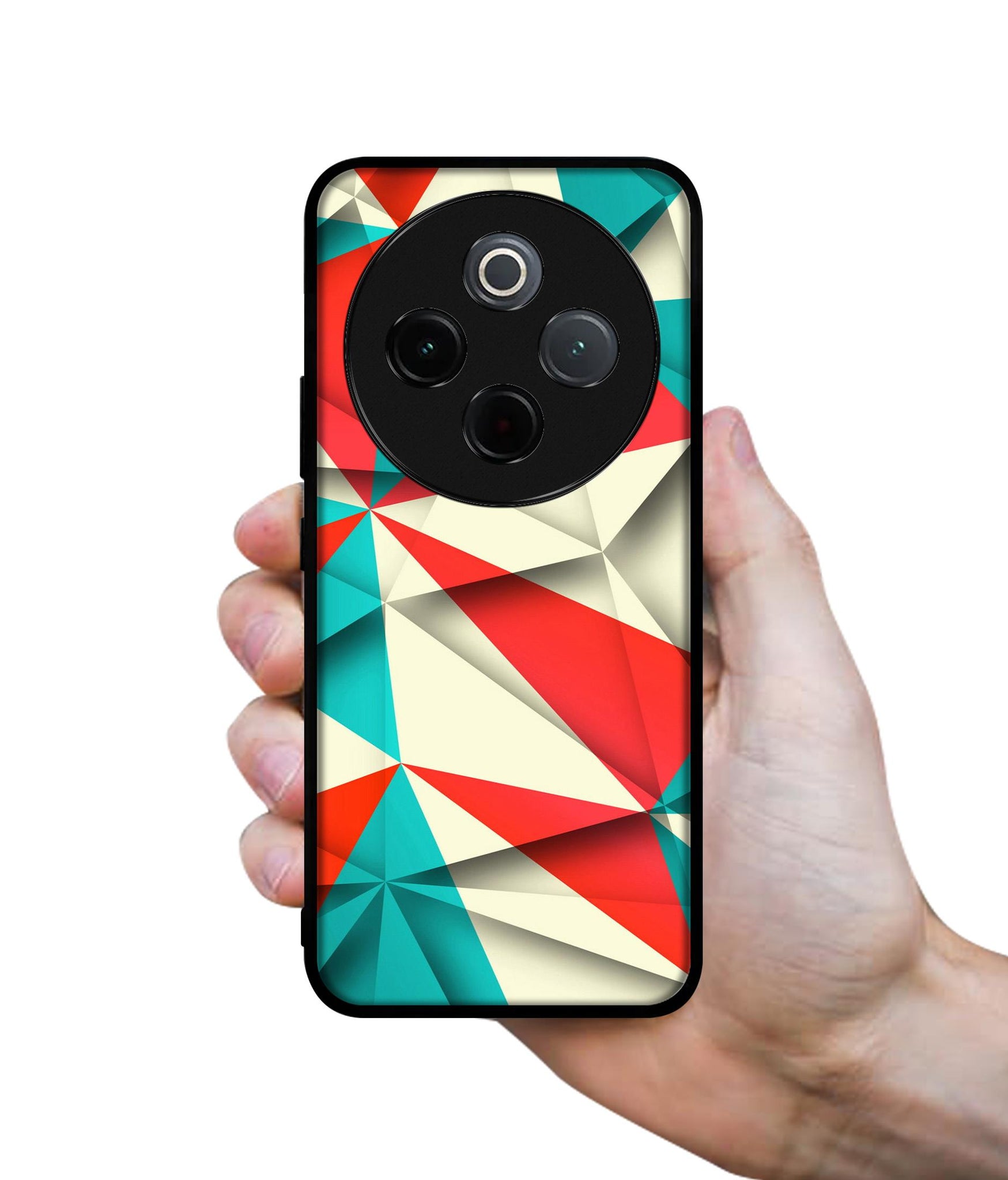 Red Blue White Pattern Designer 2D Printed Back Case Cover for Vivo T4 5G / Y300 Pro 5G / Y300 Pro Plus 5G / iQOO Z10 5G