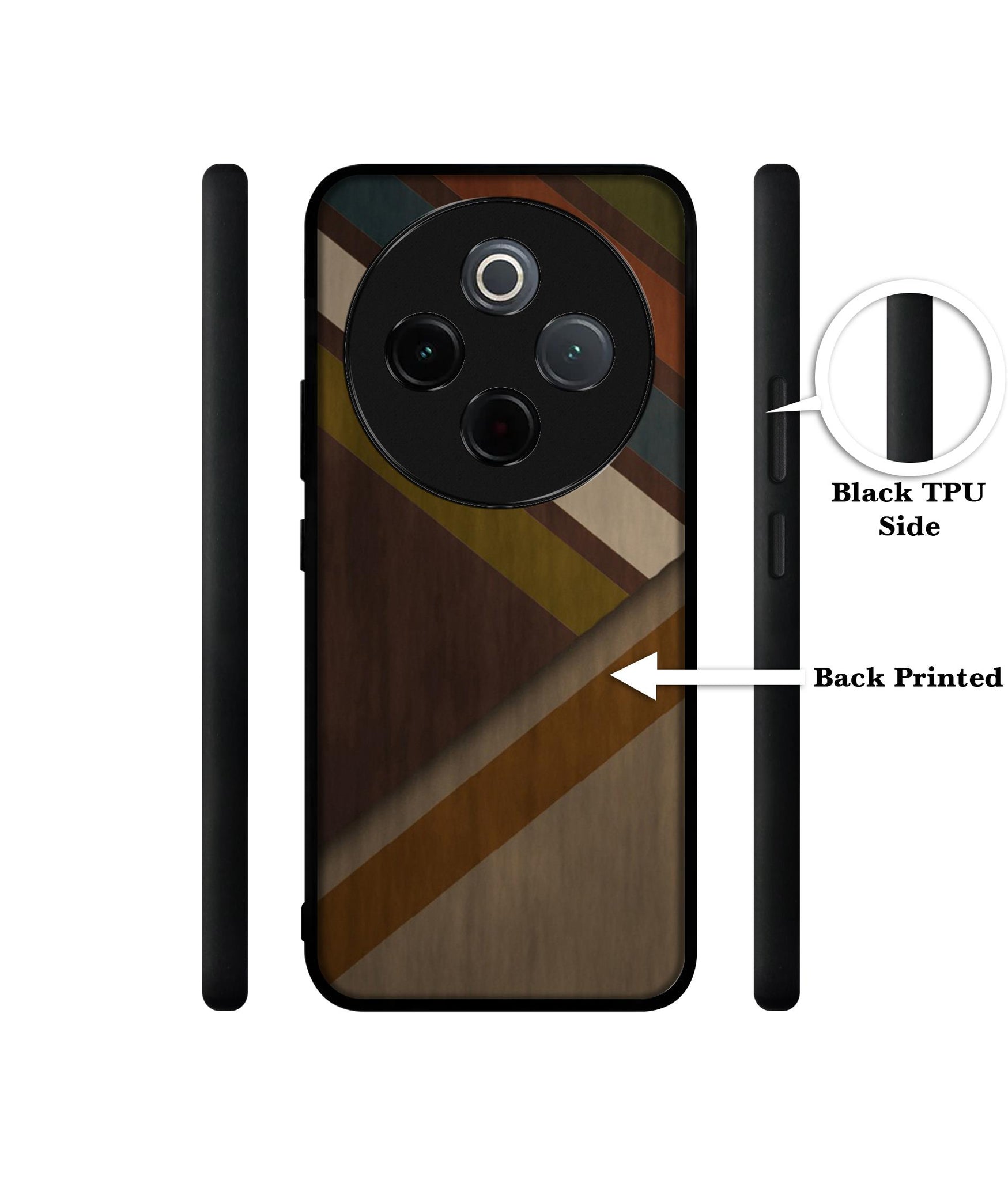 Colorful Wooden Pattern Designer 2D Printed Back Case Cover for Vivo T4 5G / Y300 Pro 5G / Y300 Pro Plus 5G / iQOO Z10 5G