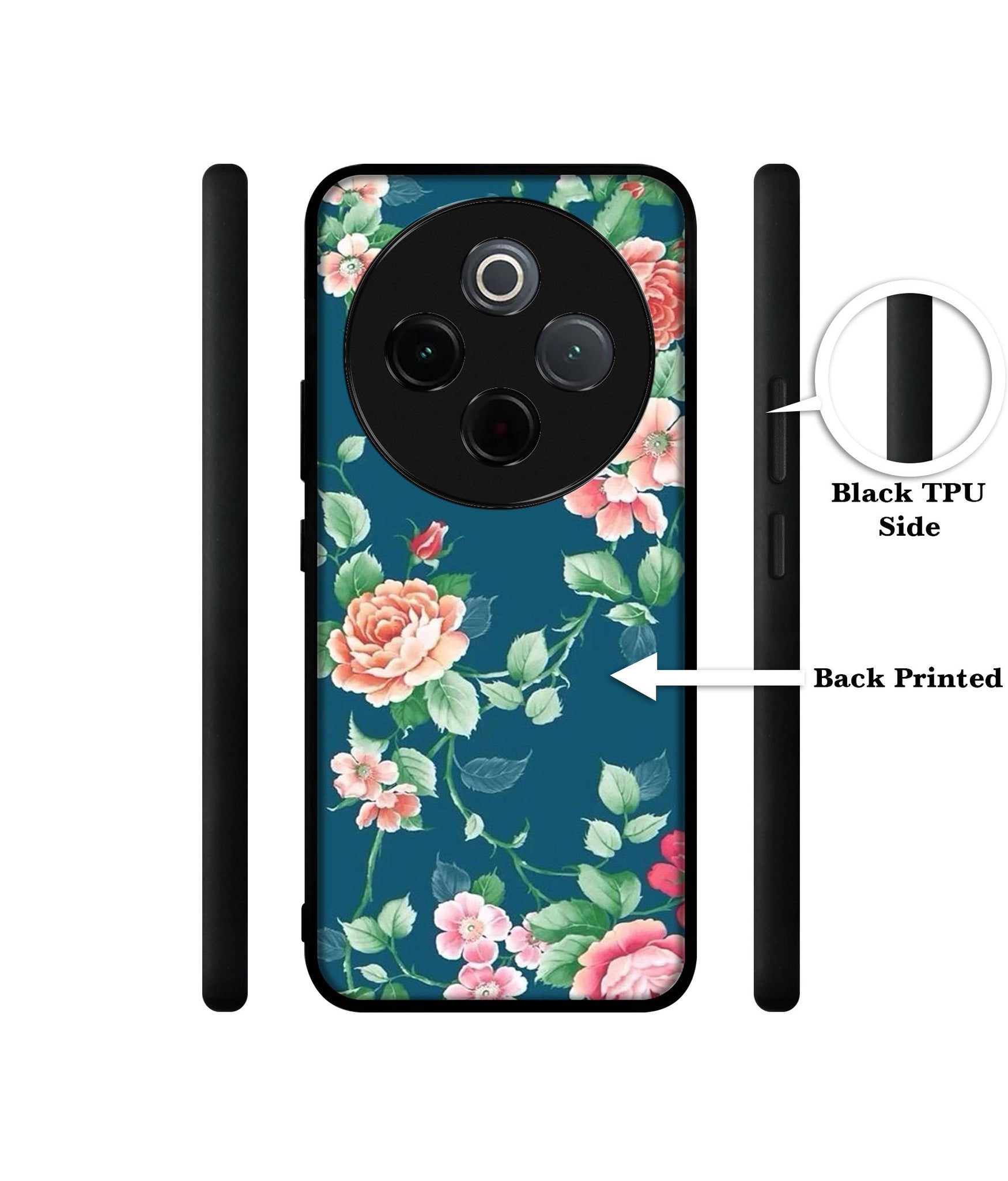 Vintage Floral Designer 2D Printed Back Case Cover for Vivo T4 5G / Y300 Pro 5G / Y300 Pro Plus 5G / iQOO Z10 5G
