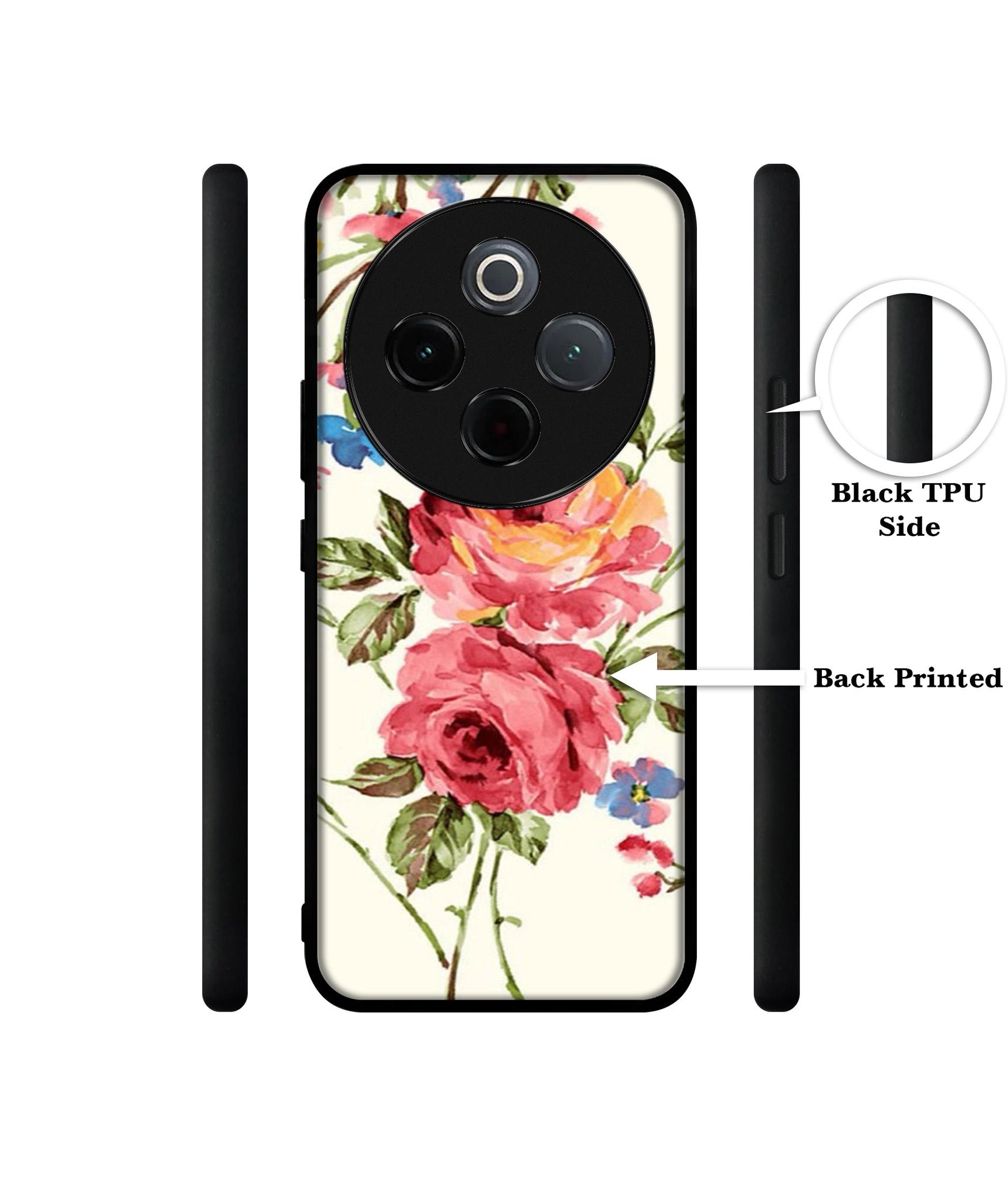 Vintage Painting Flower Designer 2D Printed Back Case Cover for Vivo T4 5G / Y300 Pro 5G / Y300 Pro Plus 5G / iQOO Z10 5G