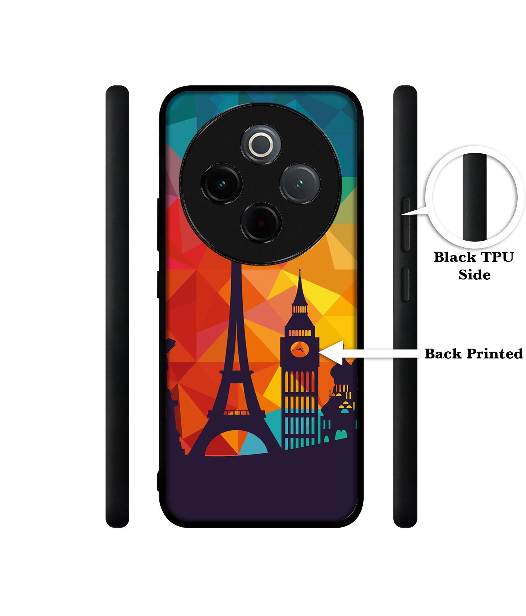 Colored Paris Designer 2D Printed Back Case Cover for Vivo T4 5G / Y300 Pro 5G / Y300 Pro Plus 5G / iQOO Z10 5G