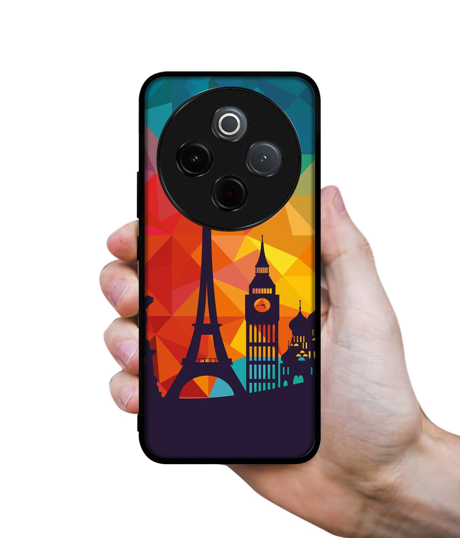 Colored Paris Designer 2D Printed Back Case Cover for Vivo T4 5G / Y300 Pro 5G / Y300 Pro Plus 5G / iQOO Z10 5G