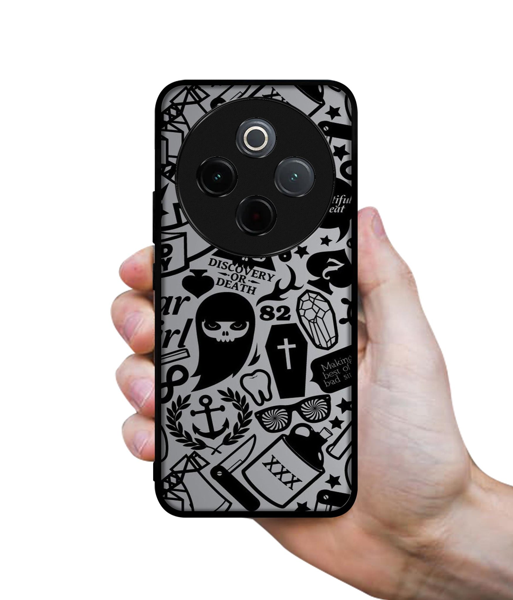 Discover Or Death Designer 2D Printed Back Case Cover for Vivo T4 5G / Y300 Pro 5G / Y300 Pro Plus 5G / iQOO Z10 5G