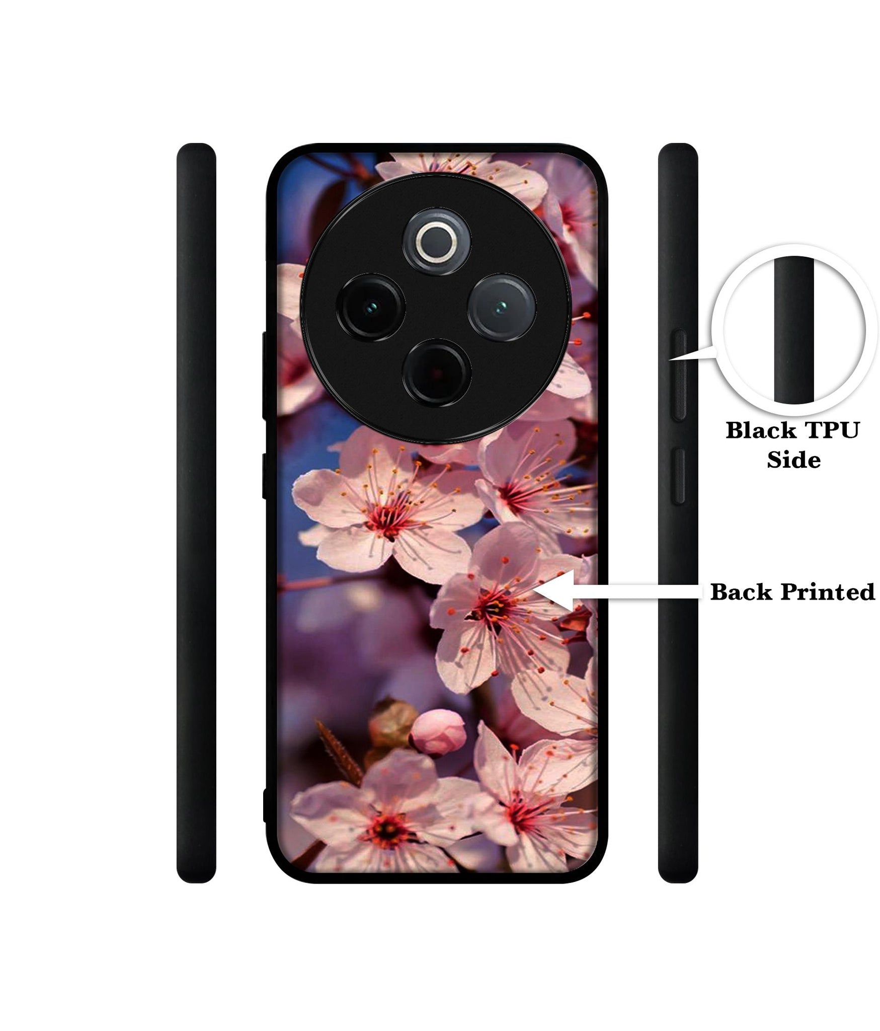 Pink Flowers Pattern Designer 2D Printed Back Case Cover for Vivo T4 5G / Y300 Pro 5G / Y300 Pro Plus 5G / iQOO Z10 5G