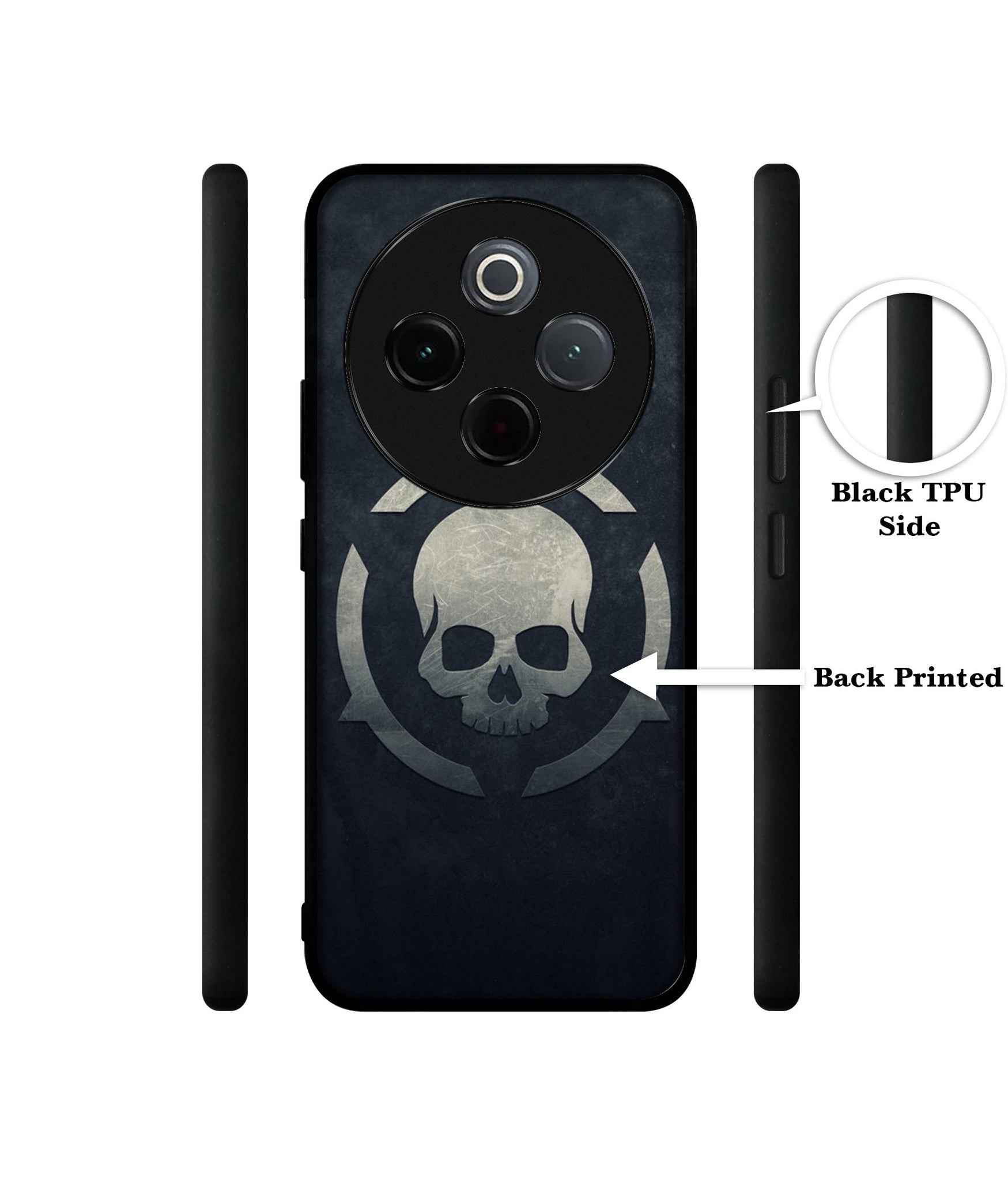 Skull Pattern Print Designer 2D Printed Back Case Cover for Vivo T4 5G / Y300 Pro 5G / Y300 Pro Plus 5G / iQOO Z10 5G