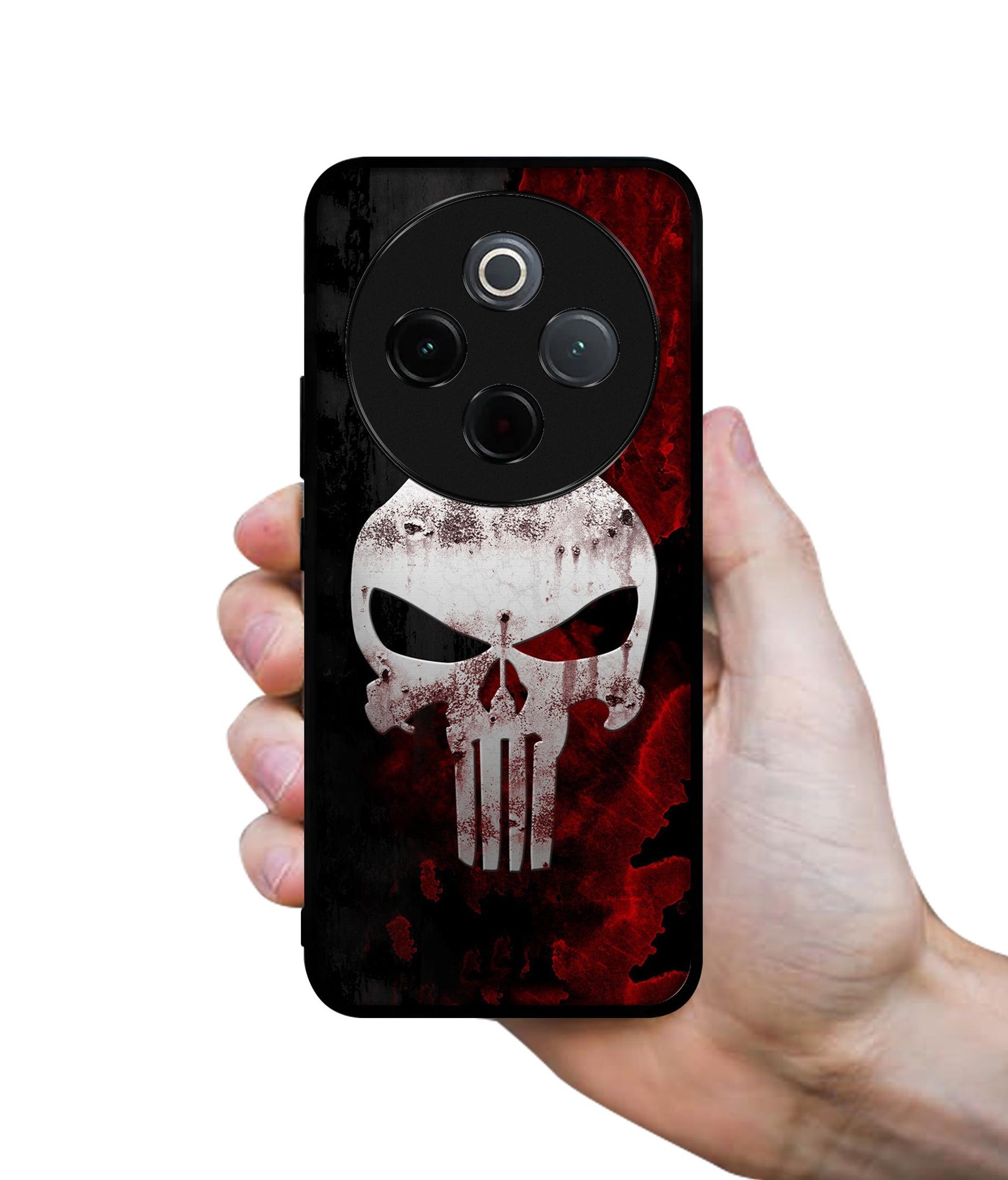 Punisher Skull Designer 2D Printed Back Case Cover for Vivo T4 5G / Y300 Pro 5G / Y300 Pro Plus 5G / iQOO Z10 5G