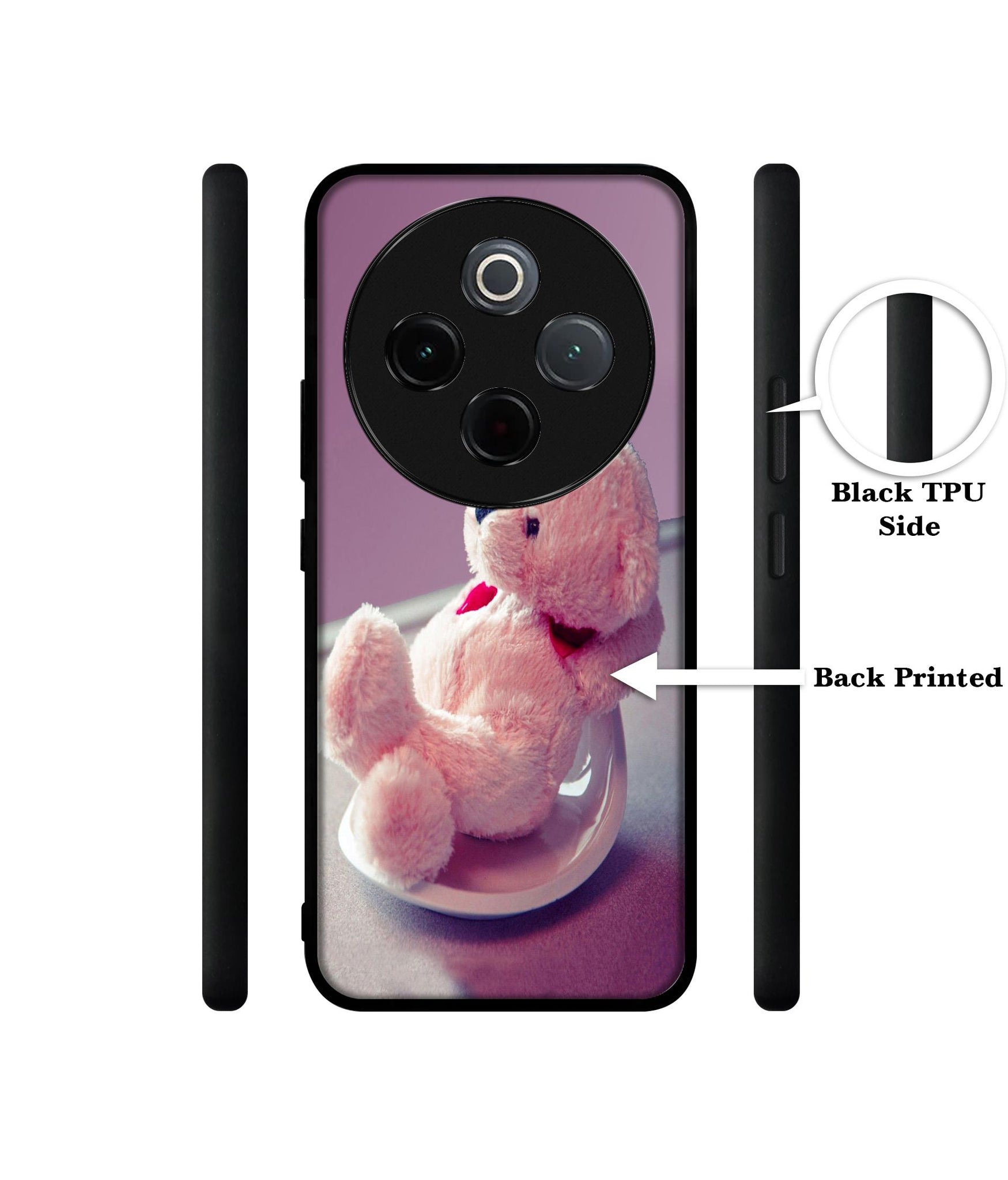 Cute Teddy Bear Designer 2D Printed Back Case Cover for Vivo T4 5G / Y300 Pro 5G / Y300 Pro Plus 5G / iQOO Z10 5G
