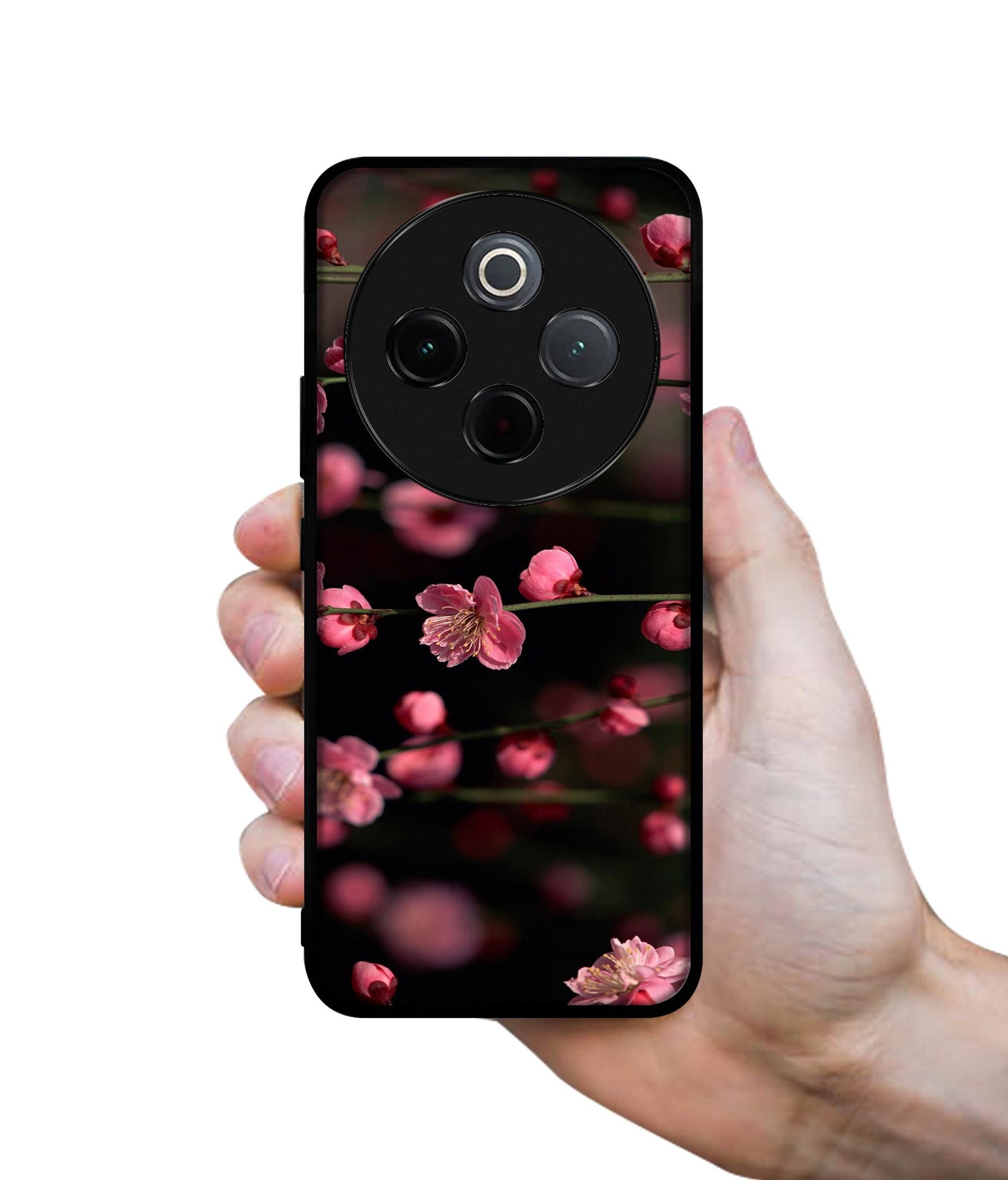 Pink Flowers Designer 2D Printed Back Case Cover for Vivo T4 5G / Y300 Pro 5G / Y300 Pro Plus 5G / iQOO Z10 5G