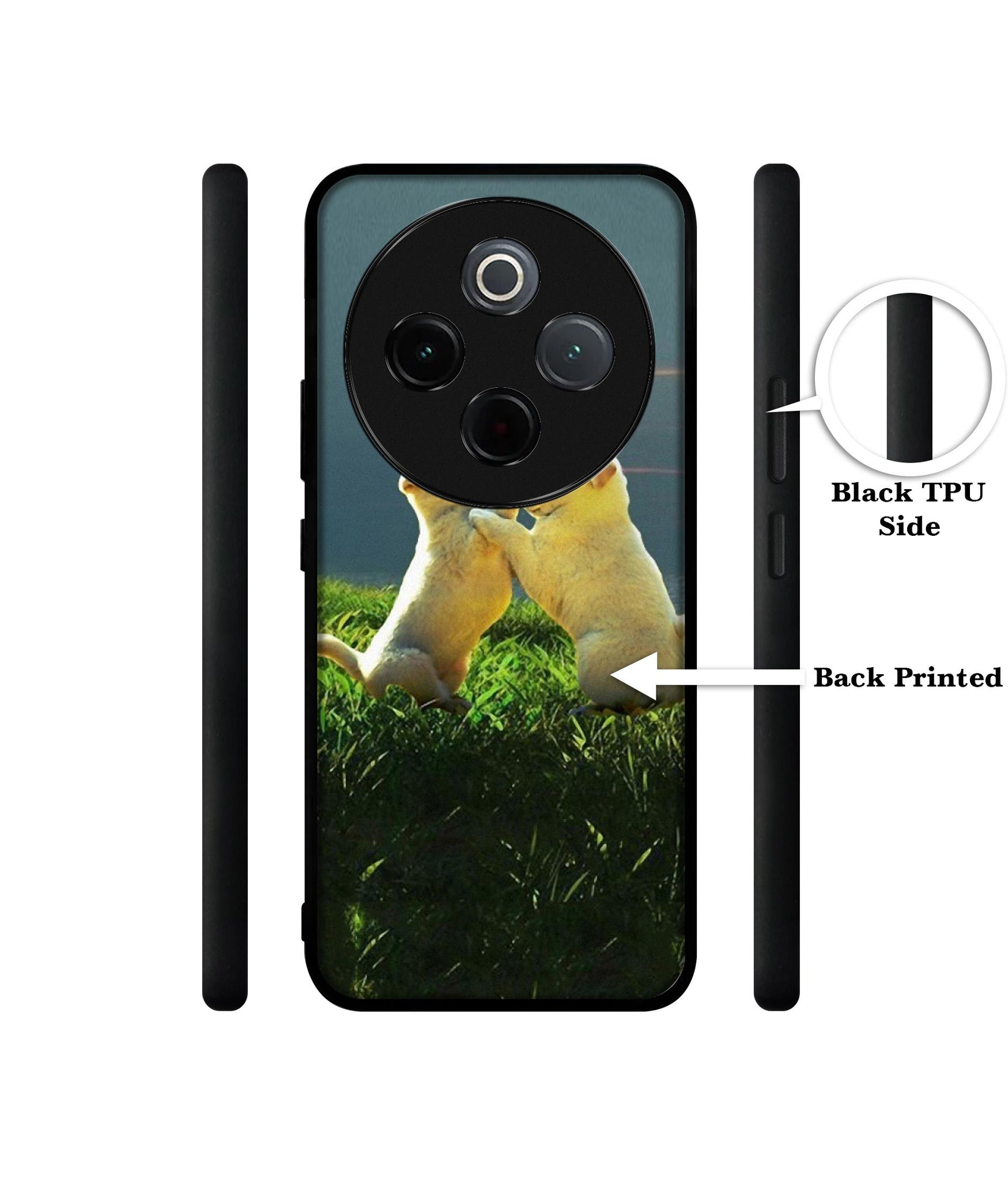 Puppy Couple Sunset Designer 2D Printed Back Case Cover for Vivo T4 5G / Y300 Pro 5G / Y300 Pro Plus 5G / iQOO Z10 5G
