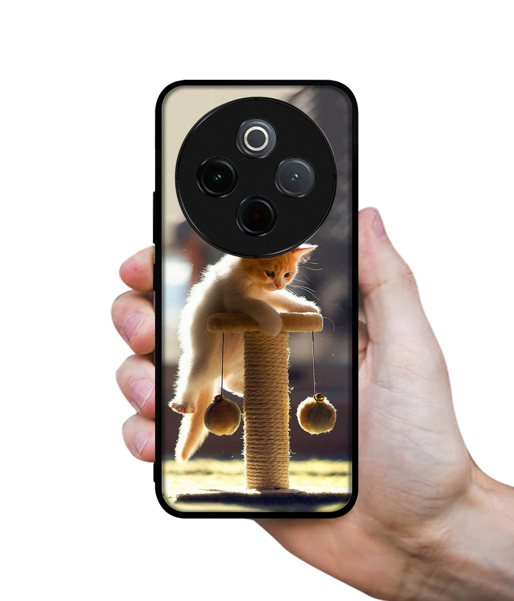 Cat Climbing Designer 2D Printed Back Case Cover for Vivo T4 5G / Y300 Pro 5G / Y300 Pro Plus 5G / iQOO Z10 5G