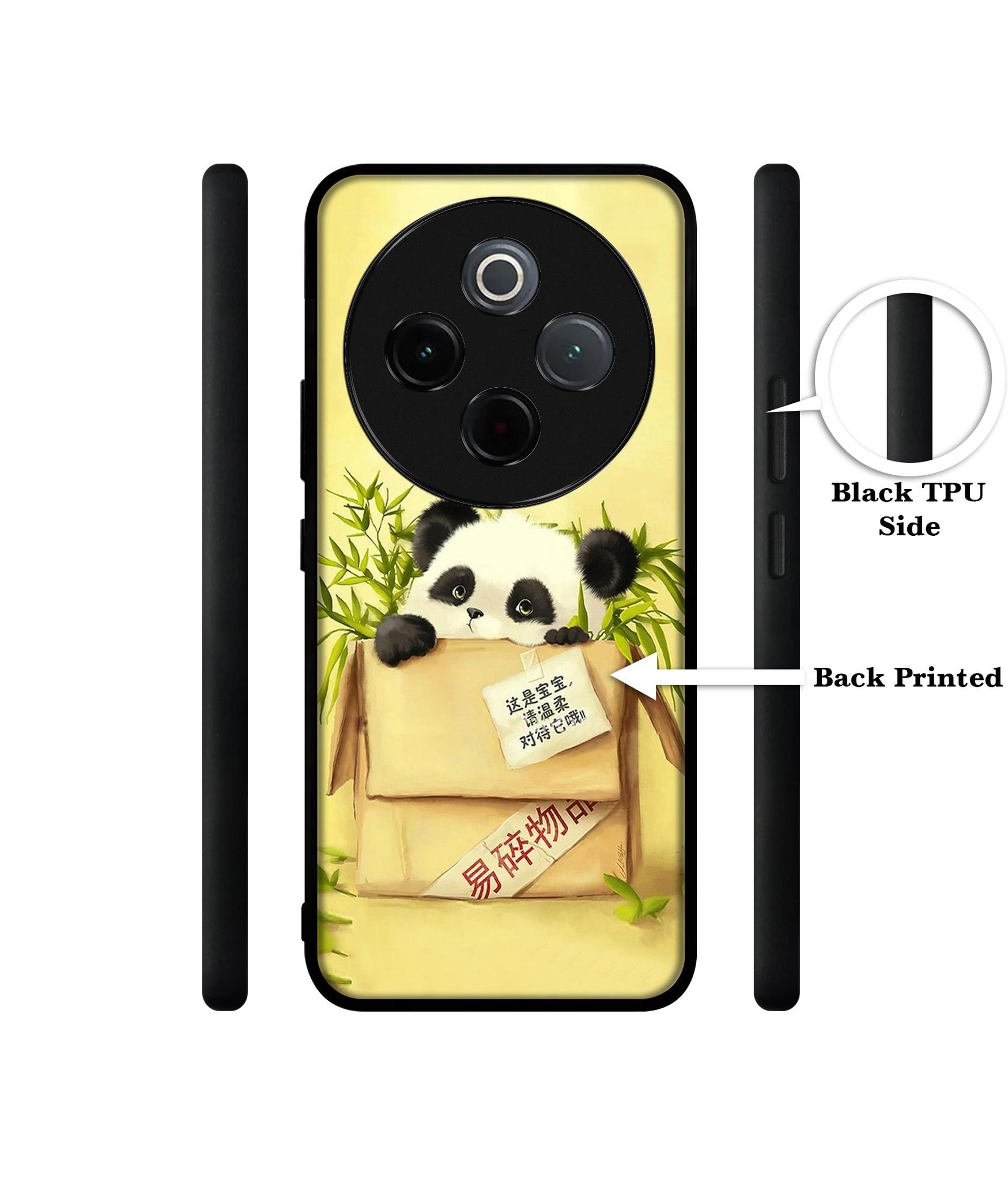 Panda In Box Designer 2D Printed Back Case Cover for Vivo T4 5G / Y300 Pro 5G / Y300 Pro Plus 5G / iQOO Z10 5G