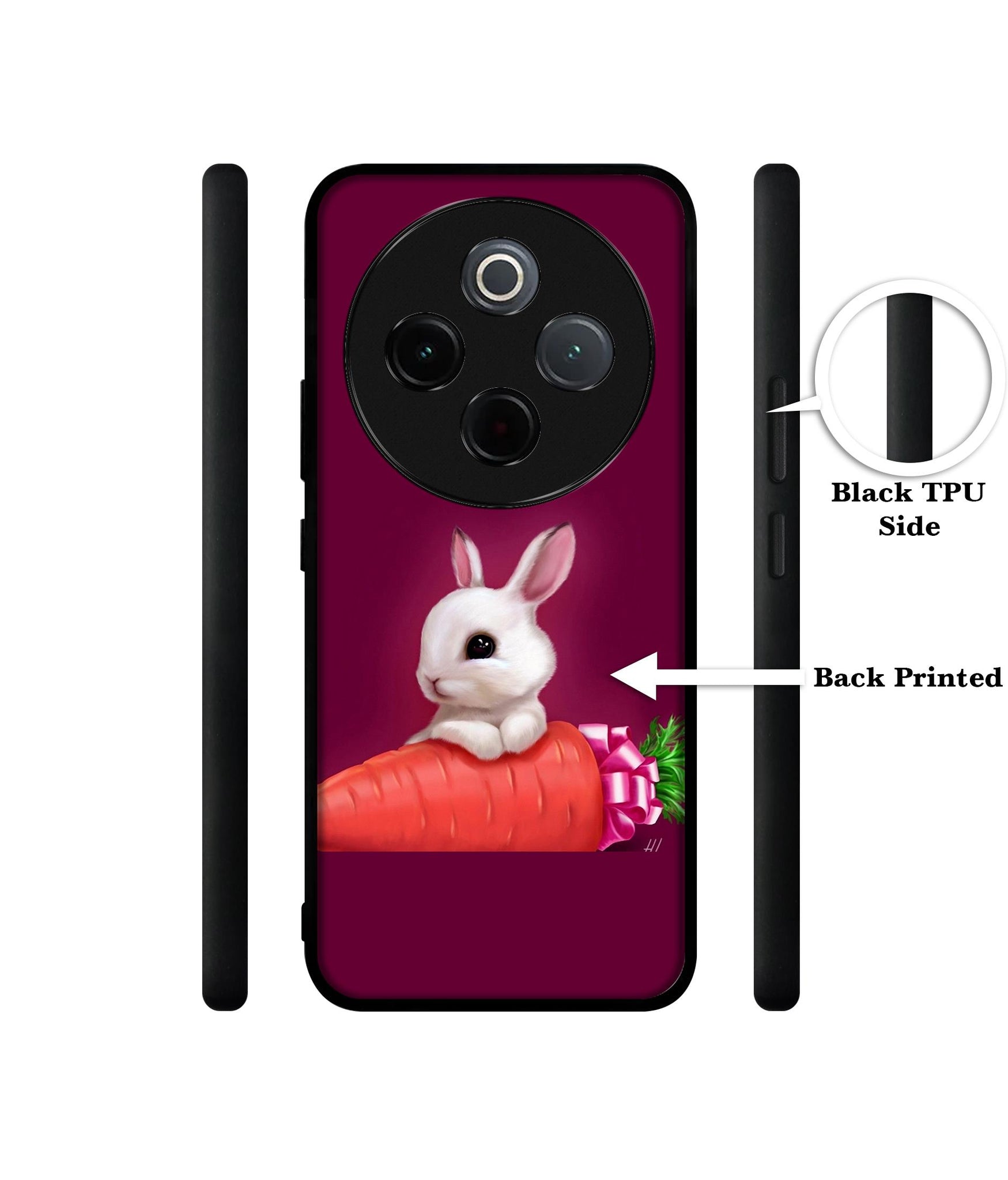 Bunny With Carrot Designer 2D Printed Back Case Cover for Vivo T4 5G / Y300 Pro 5G / Y300 Pro Plus 5G / iQOO Z10 5G