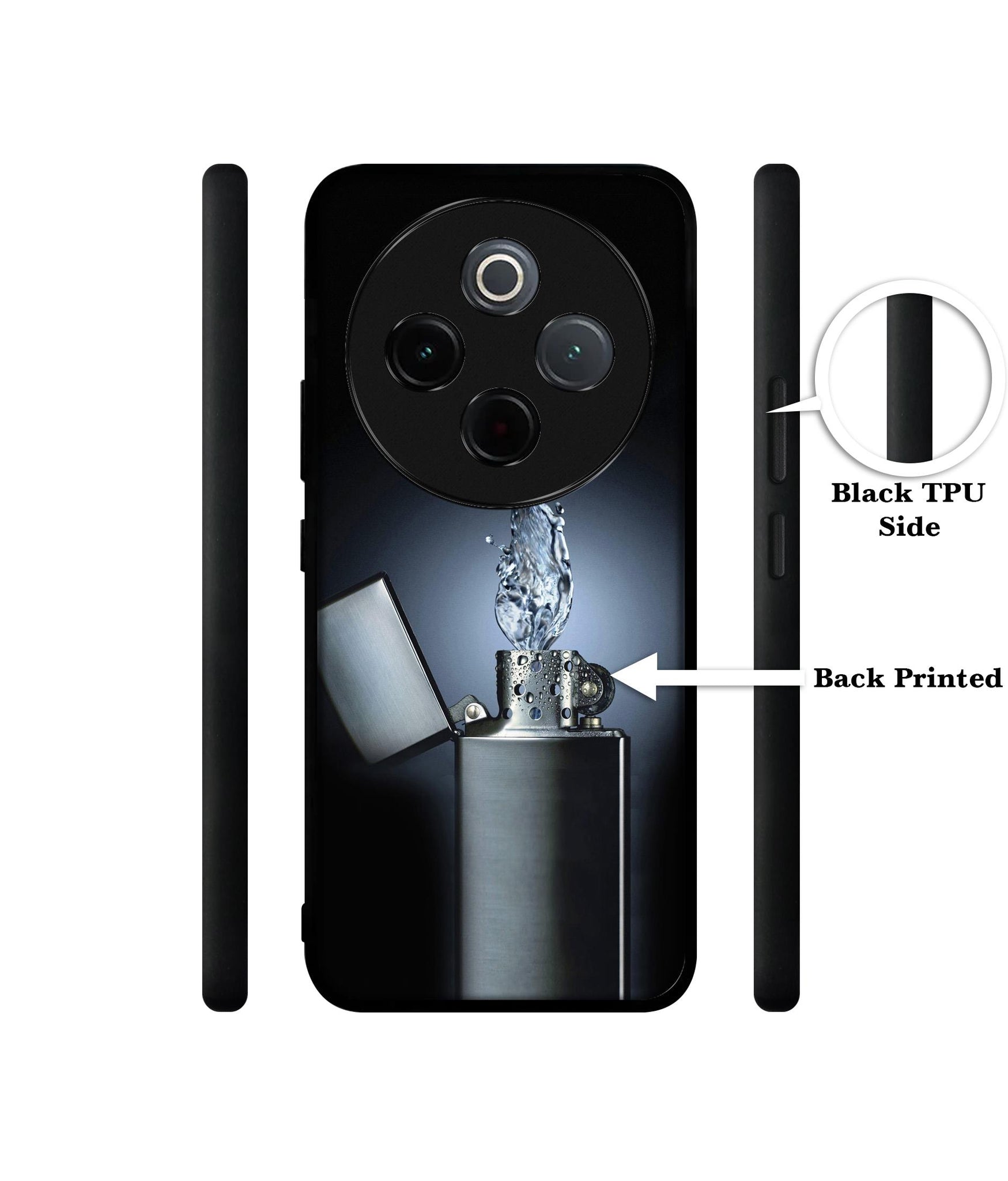 Water Lighter Designer 2D Printed Back Case Cover for Vivo T4 5G / Y300 Pro 5G / Y300 Pro Plus 5G / iQOO Z10 5G
