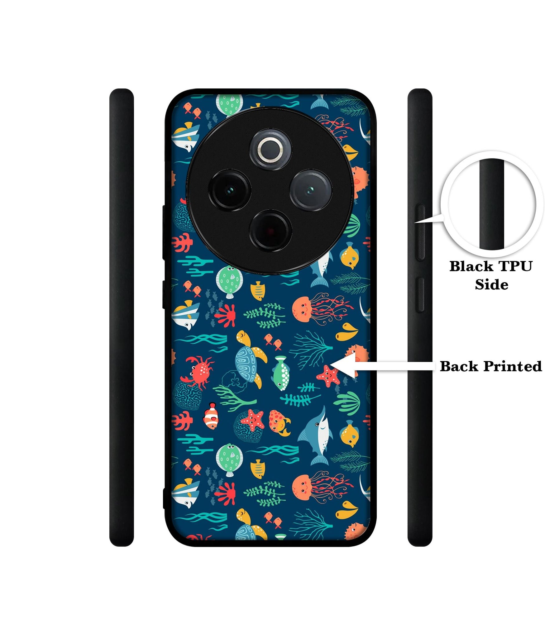 Aquarium Texture Designer 2D Printed Back Case Cover for Vivo T4 5G / Y300 Pro 5G / Y300 Pro Plus 5G / iQOO Z10 5G