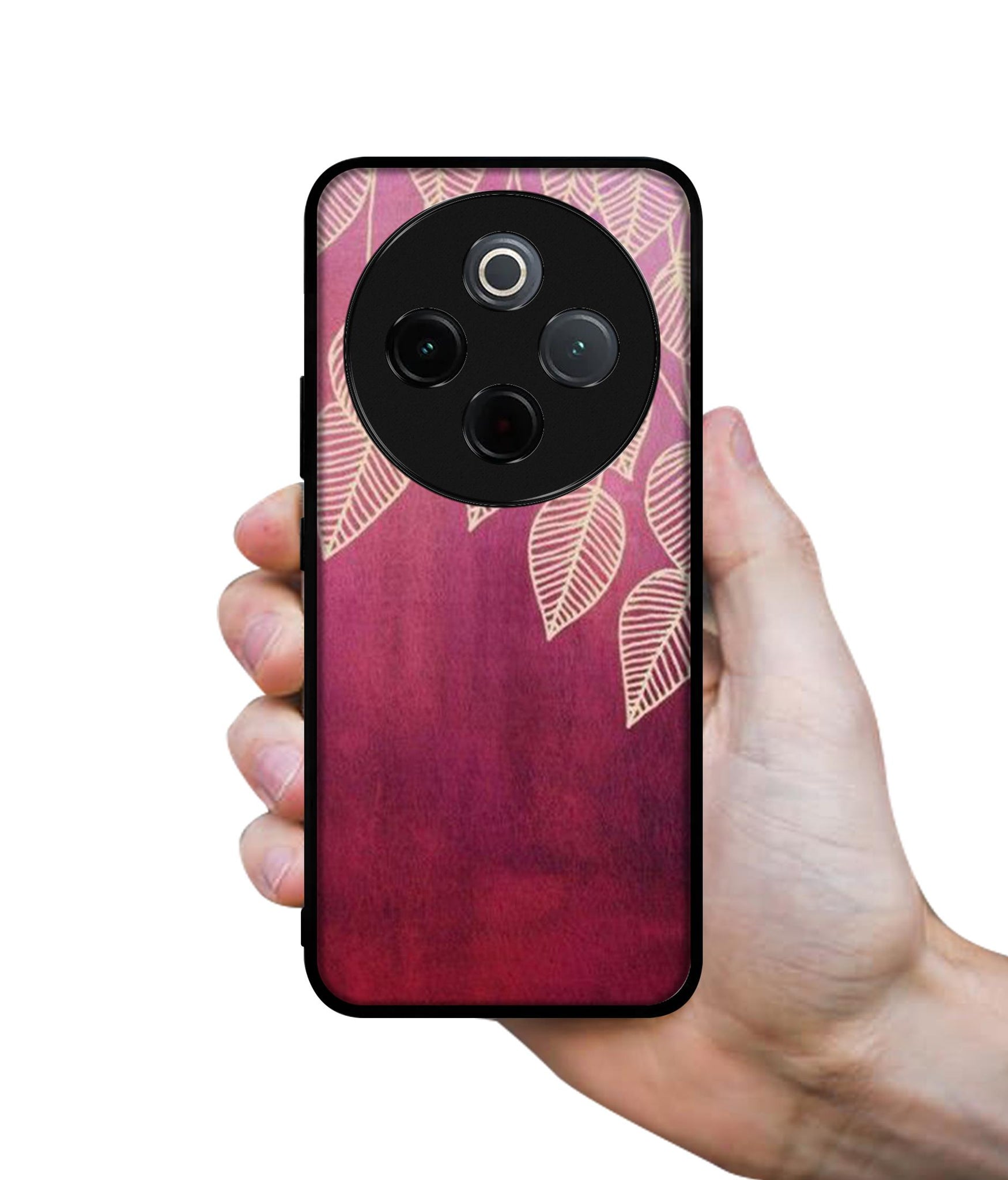 Leaf Pattern Designer 2D Printed Back Case Cover for Vivo T4 5G / Y300 Pro 5G / Y300 Pro Plus 5G / iQOO Z10 5G
