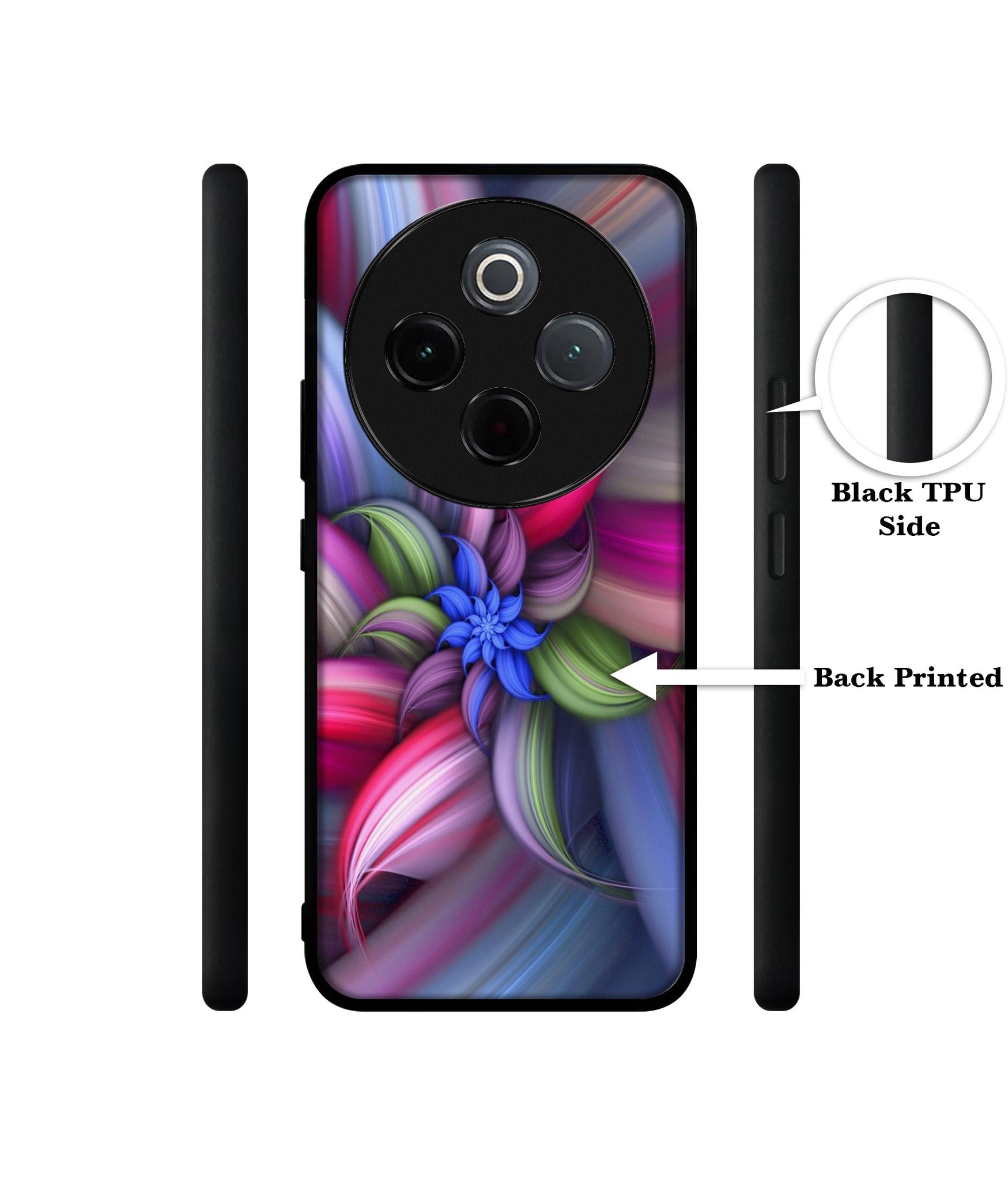 Colorful Flower Designer 2D Printed Back Case Cover for Vivo T4 5G / Y300 Pro 5G / Y300 Pro Plus 5G / iQOO Z10 5G