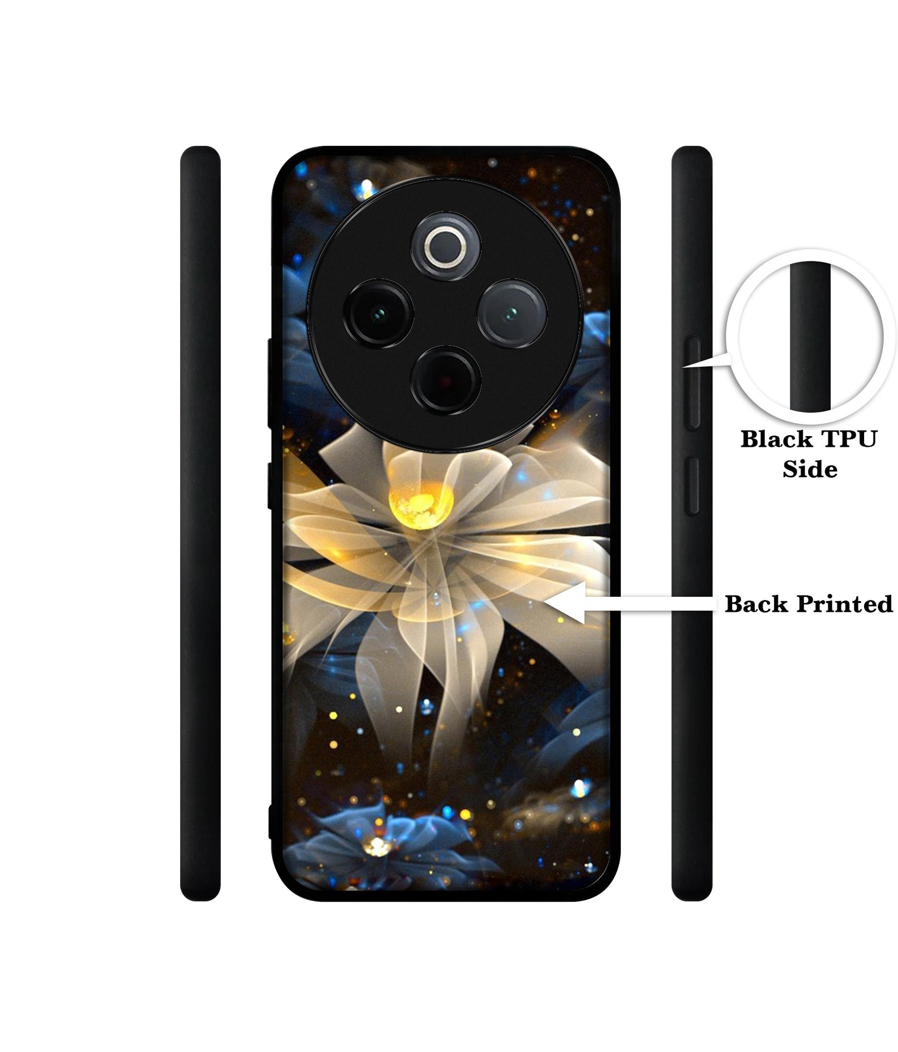 Art Flower Designer 2D Printed Back Case Cover for Vivo T4 5G / Y300 Pro 5G / Y300 Pro Plus 5G / iQOO Z10 5G