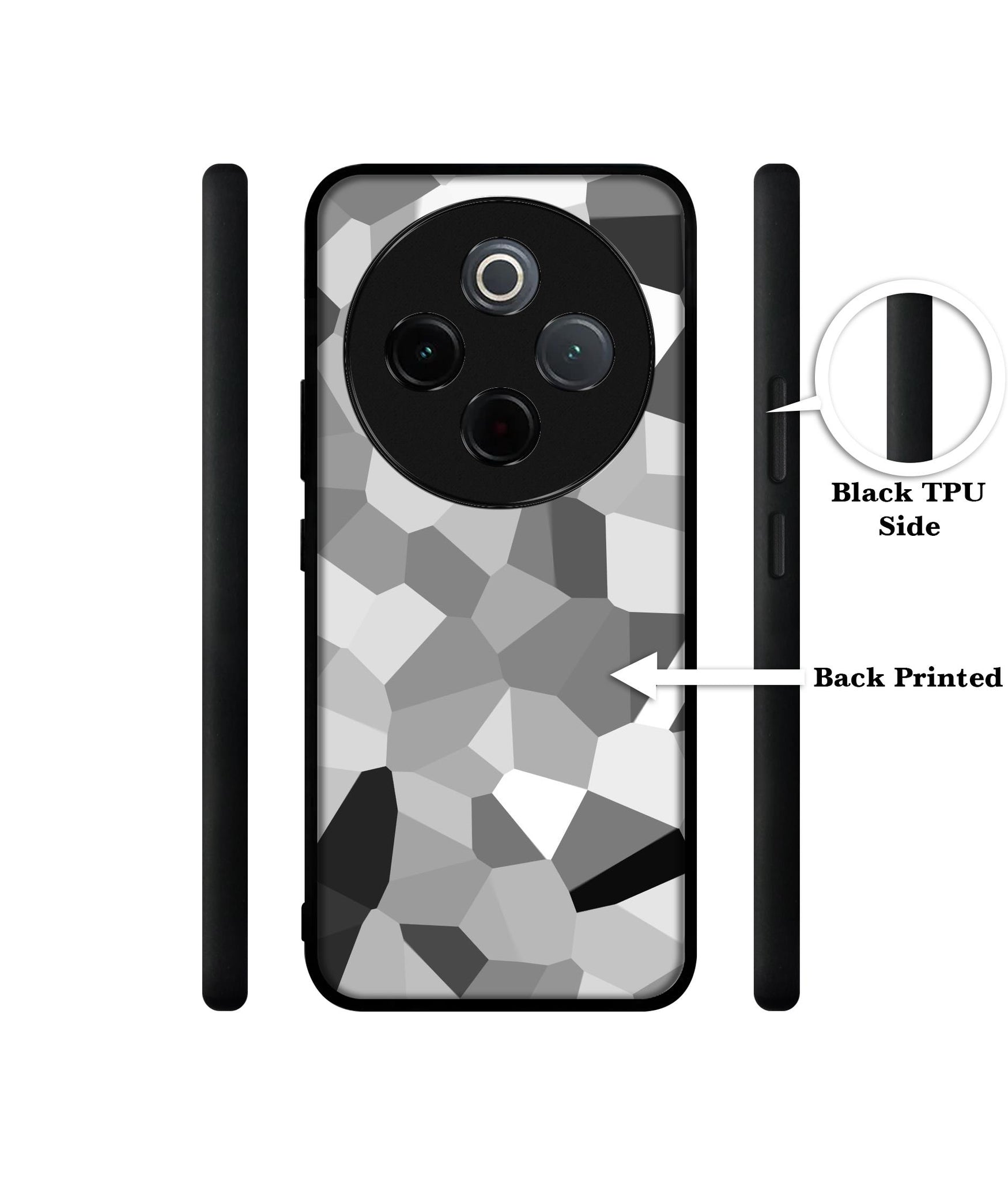 Black & White Mathematical Shape Designer 2D Printed Back Case Cover for Vivo T4 5G / Y300 Pro 5G / Y300 Pro Plus 5G / iQOO Z10 5G