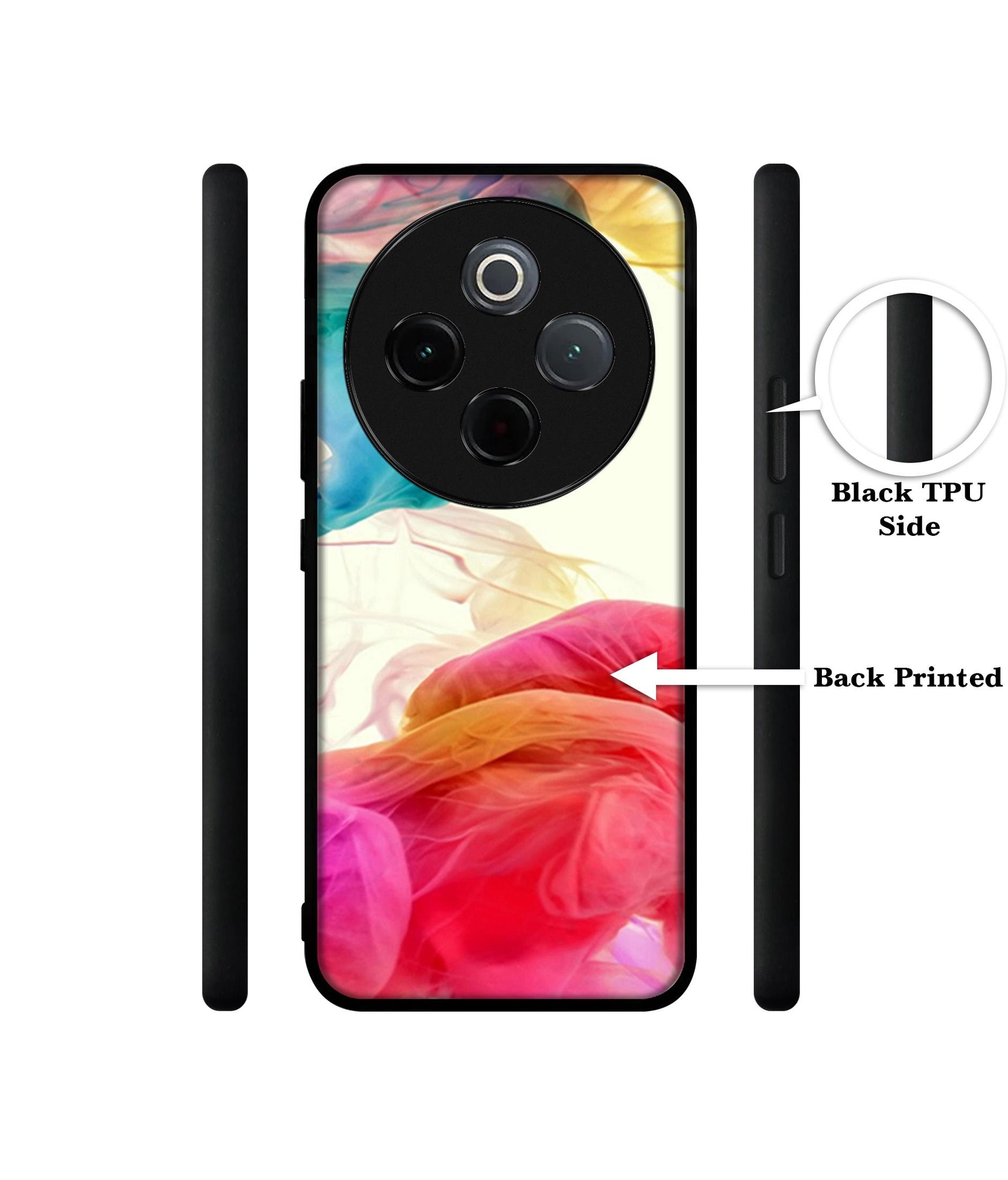 Colored Smoke Designer 2D Printed Back Case Cover for Vivo T4 5G / Y300 Pro 5G / Y300 Pro Plus 5G / iQOO Z10 5G