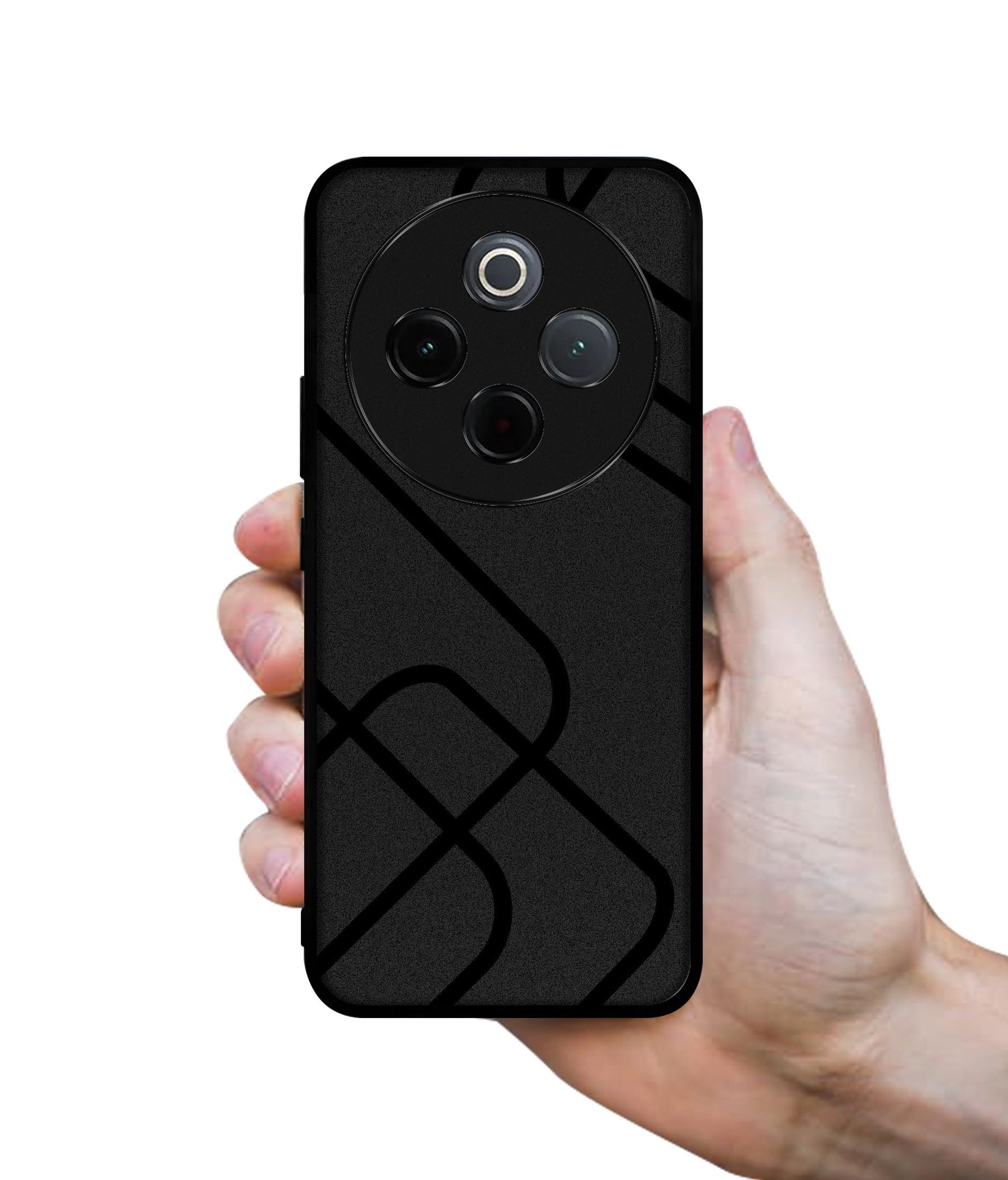 Zig-Zag Black Line Designer 2D Printed Back Case Cover for Vivo T4 5G / Y300 Pro 5G / Y300 Pro Plus 5G / iQOO Z10 5G