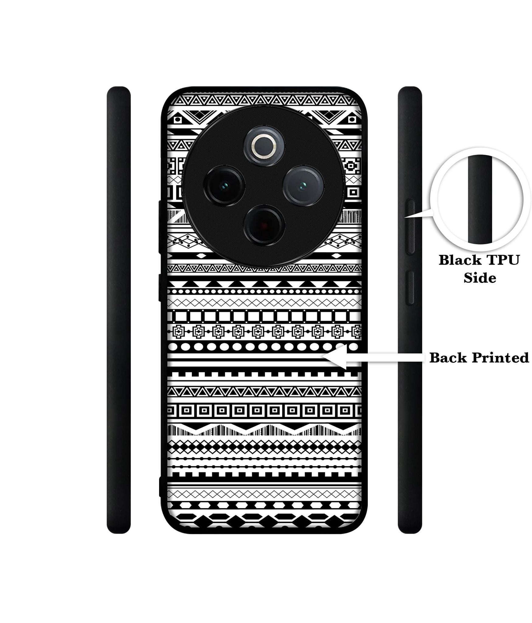 Black & White Patterns Designer 2D Printed Back Case Cover for Vivo T4 5G / Y300 Pro 5G / Y300 Pro Plus 5G / iQOO Z10 5G