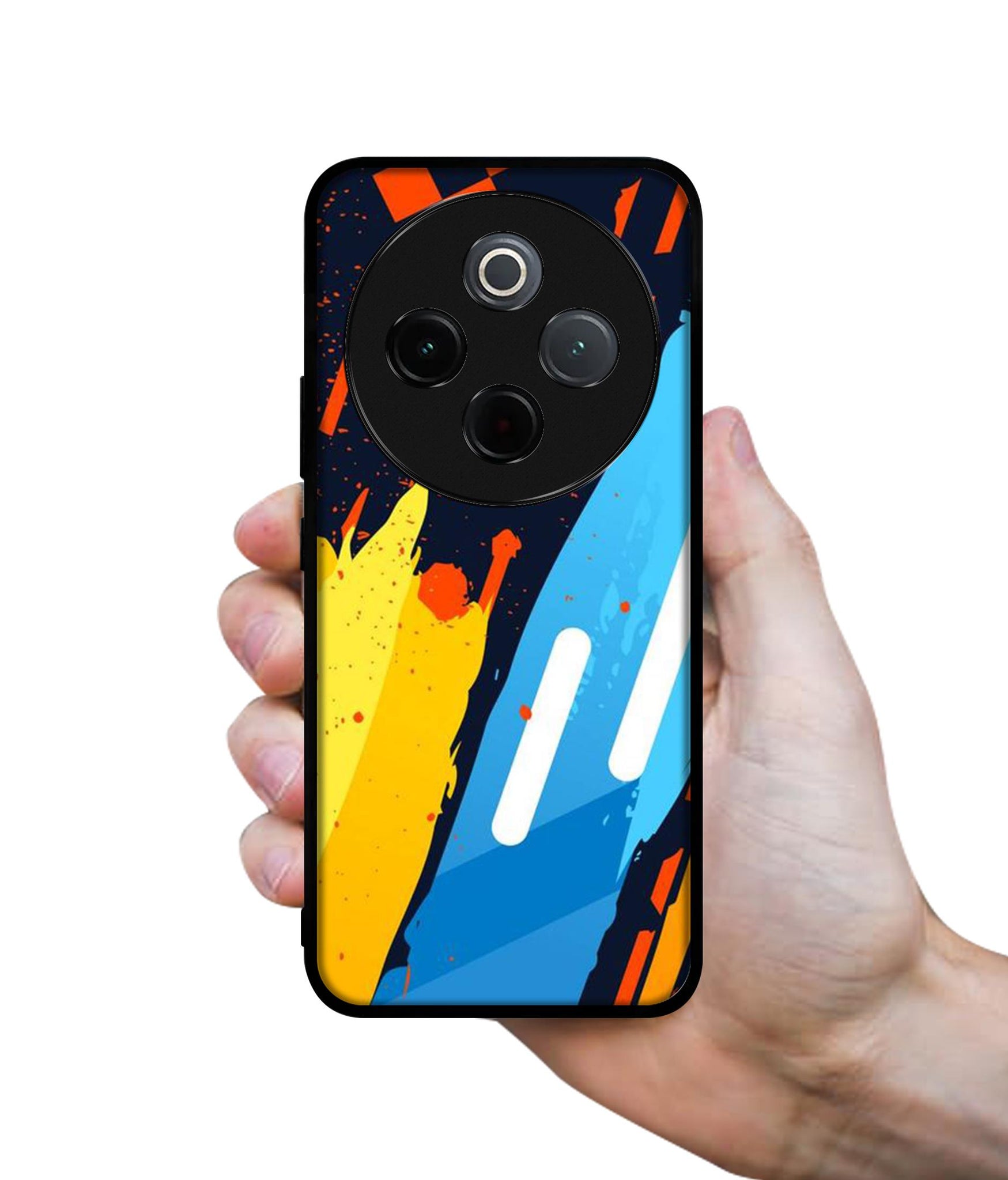 Abstract Stripes Geometric Figures Designer 2D Printed Back Case Cover for Vivo T4 5G / Y300 Pro 5G / Y300 Pro Plus 5G / iQOO Z10 5G