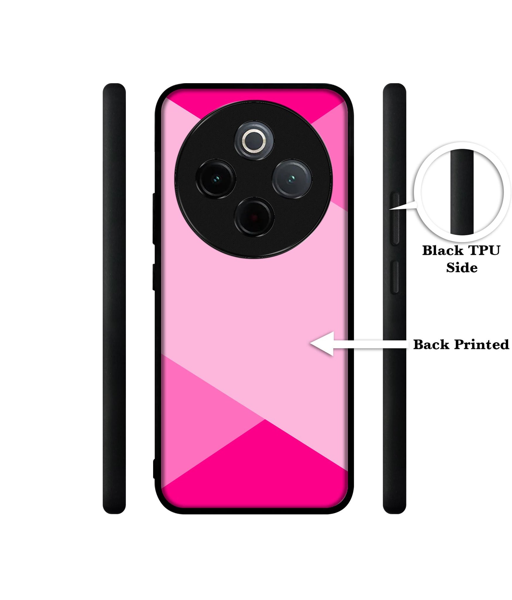 Pink Cross Vector Designer 2D Printed Back Case Cover for Vivo T4 5G / Y300 Pro 5G / Y300 Pro Plus 5G / iQOO Z10 5G