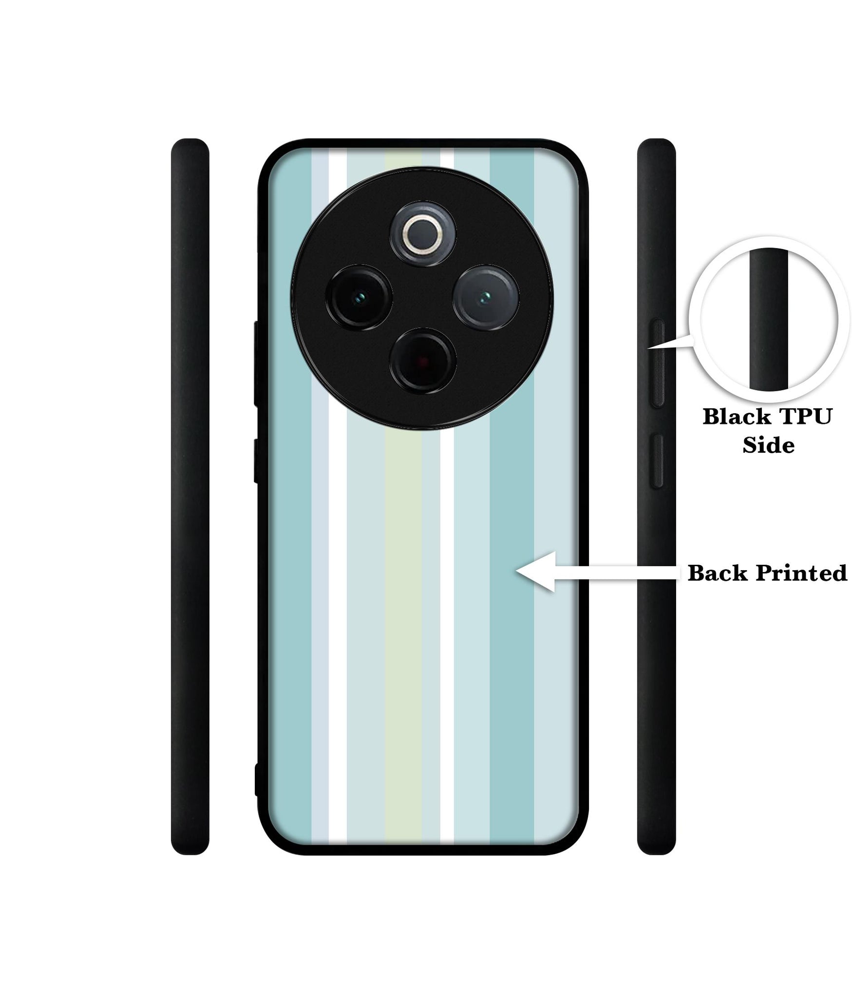 Light Green Stripes Designer 2D Printed Back Case Cover for Vivo T4 5G / Y300 Pro 5G / Y300 Pro Plus 5G / iQOO Z10 5G
