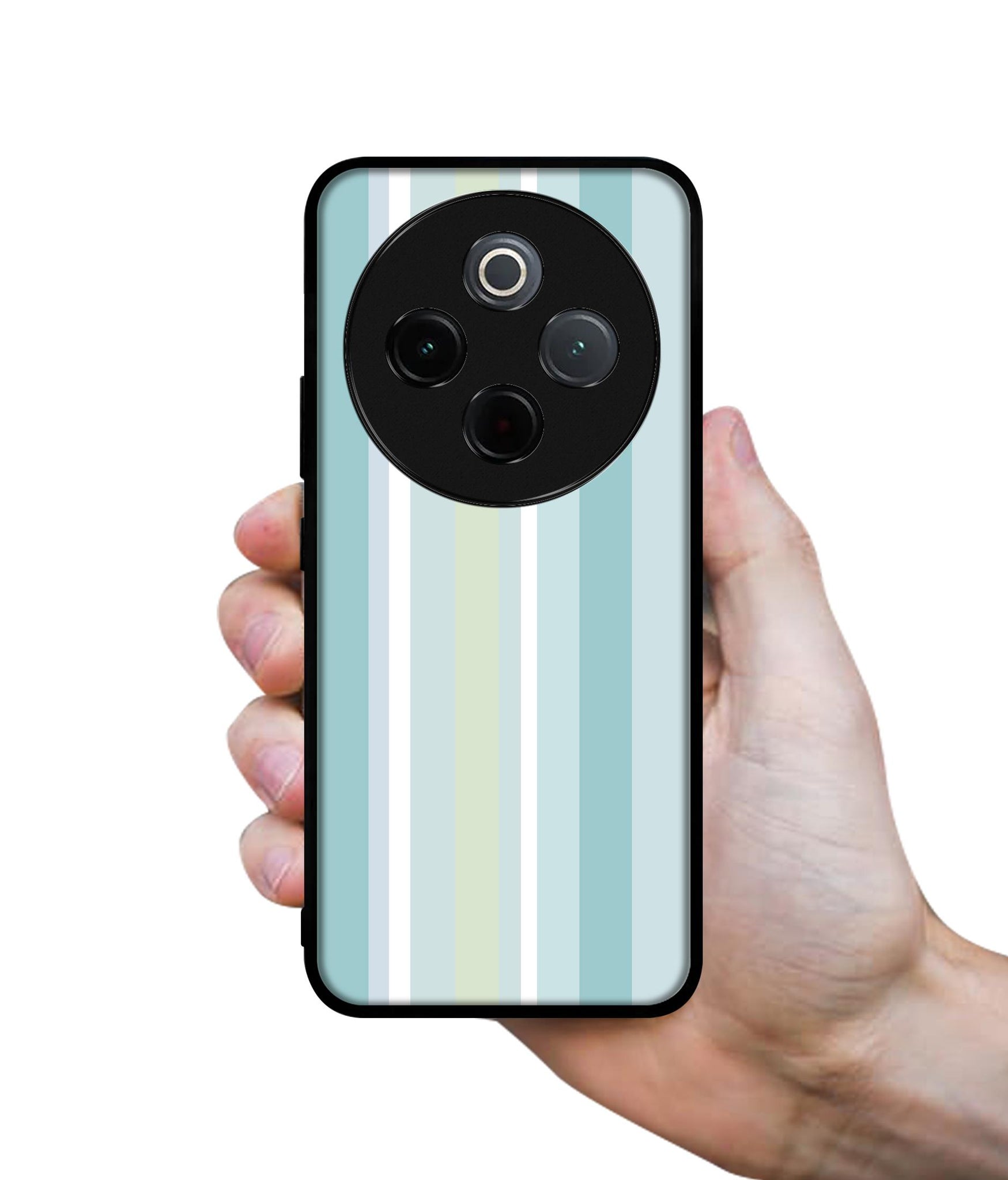 Light Green Stripes Designer 2D Printed Back Case Cover for Vivo T4 5G / Y300 Pro 5G / Y300 Pro Plus 5G / iQOO Z10 5G