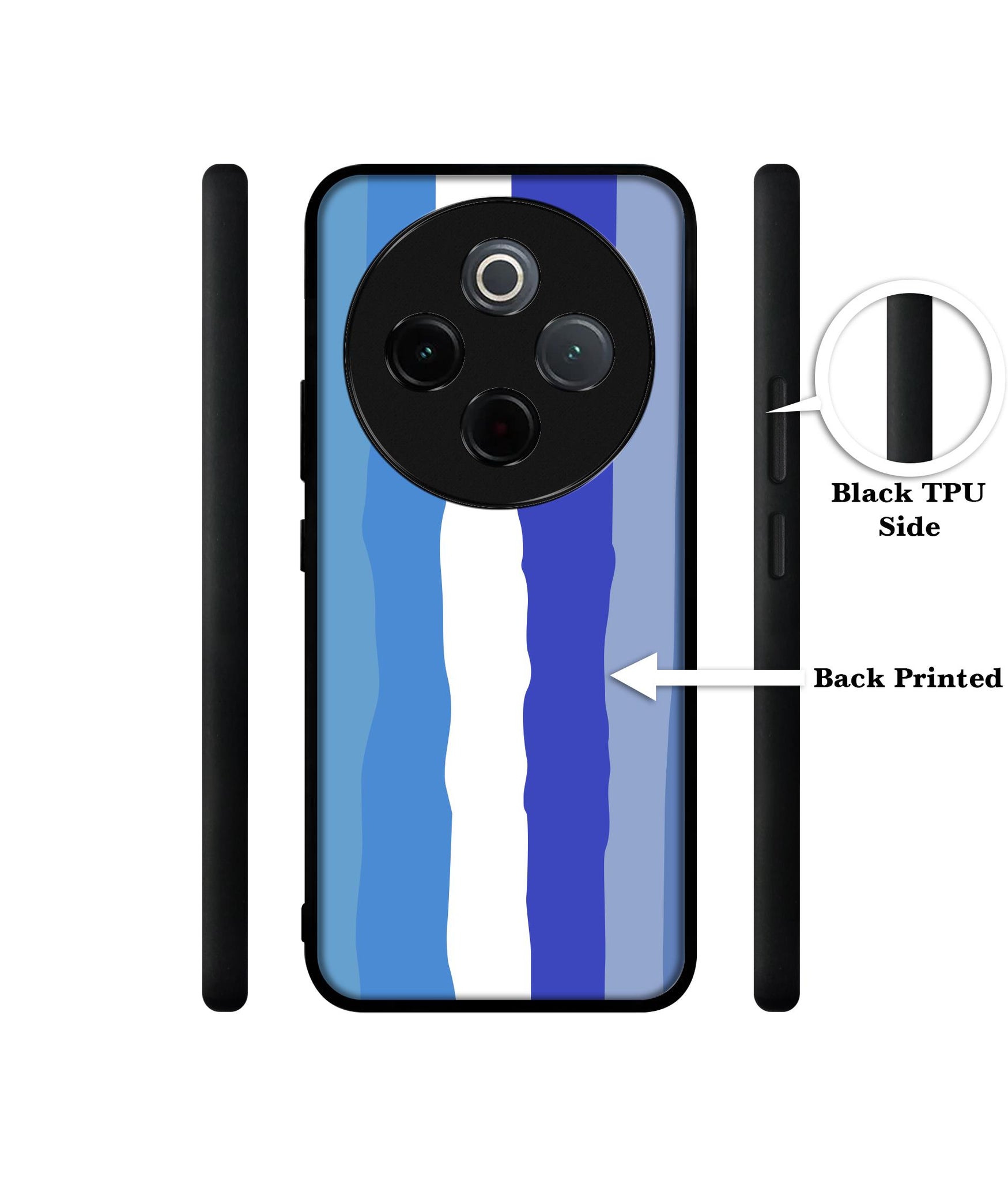 Blue Stripes Rainbow Designer 2D Printed Back Case Cover for Vivo T4 5G / Y300 Pro 5G / Y300 Pro Plus 5G / iQOO Z10 5G