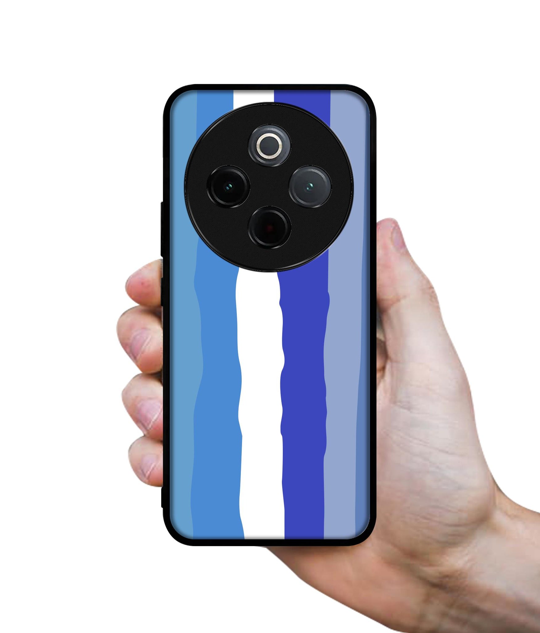 Blue Stripes Rainbow Designer 2D Printed Back Case Cover for Vivo T4 5G / Y300 Pro 5G / Y300 Pro Plus 5G / iQOO Z10 5G