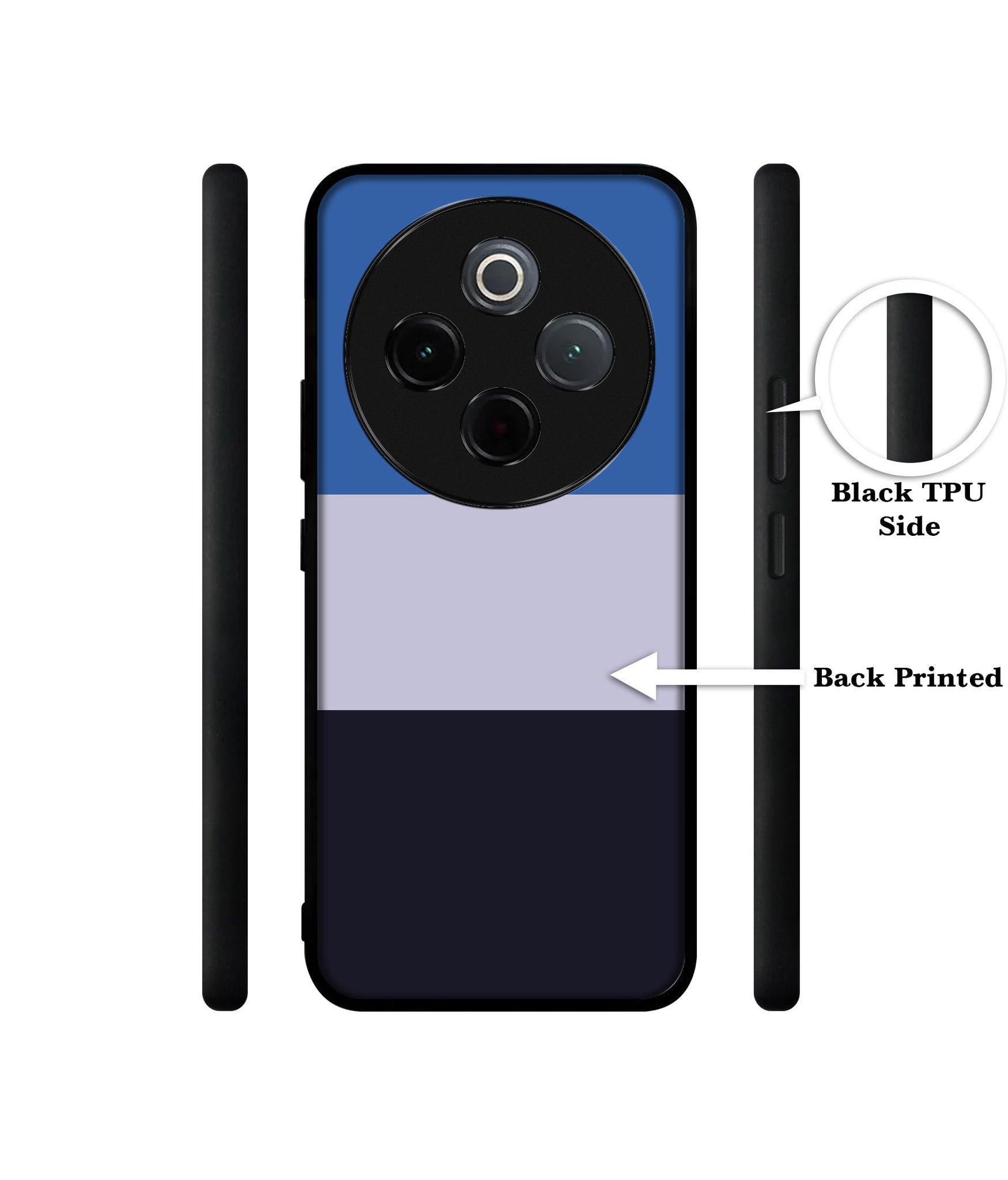 Three Color Stripes Designer 2D Printed Back Case Cover for Vivo T4 5G / Y300 Pro 5G / Y300 Pro Plus 5G / iQOO Z10 5G