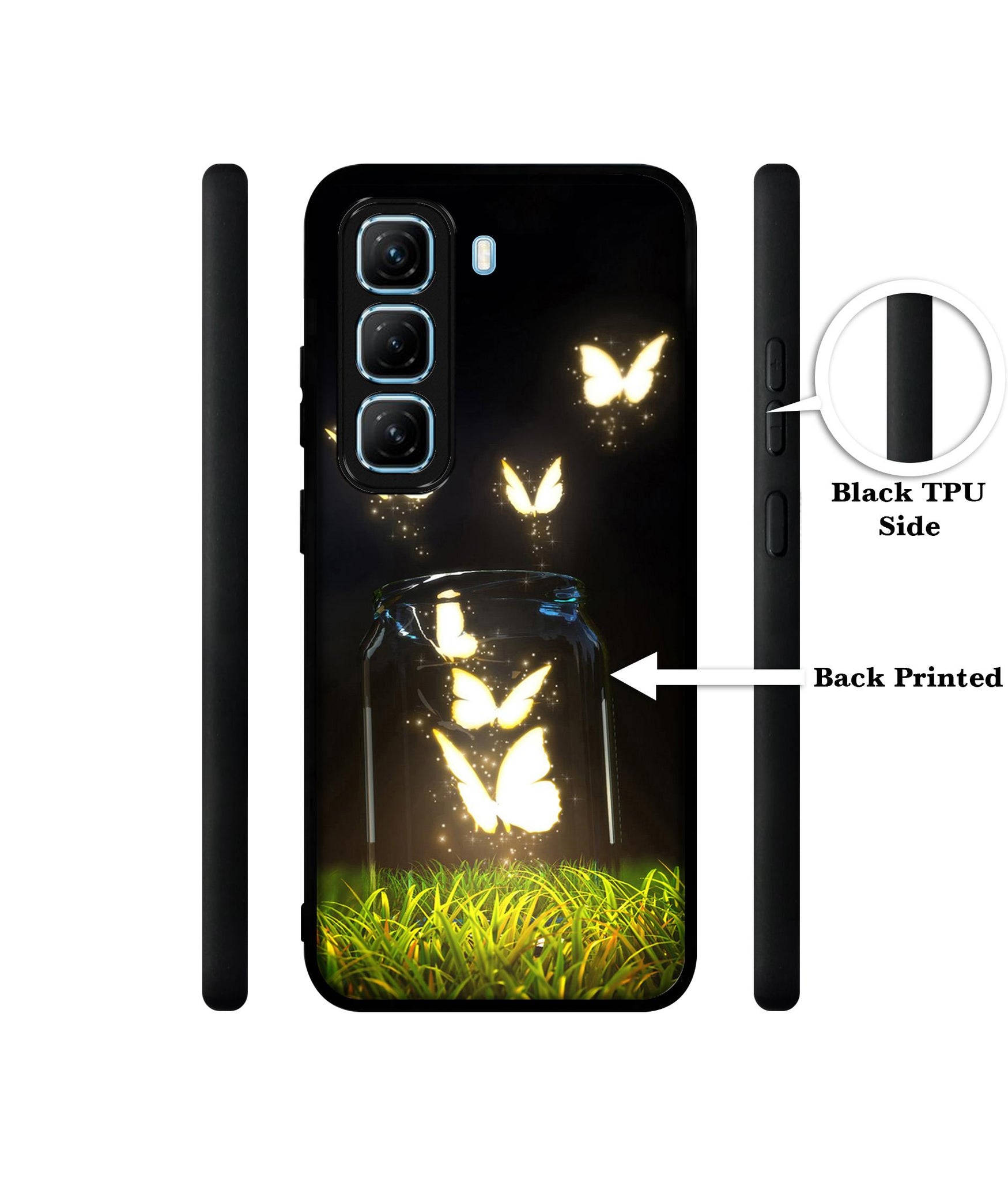 Butterfly Designer 2D Printed Back Case Cover for Infinix Hot 50 5G
