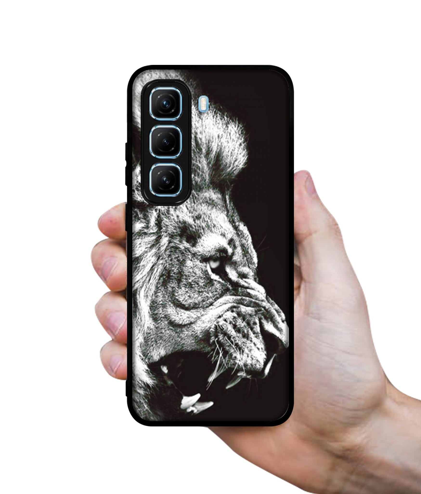 Angry Lion Designer 2D Printed Back Case Cover for Infinix Hot 50 5G