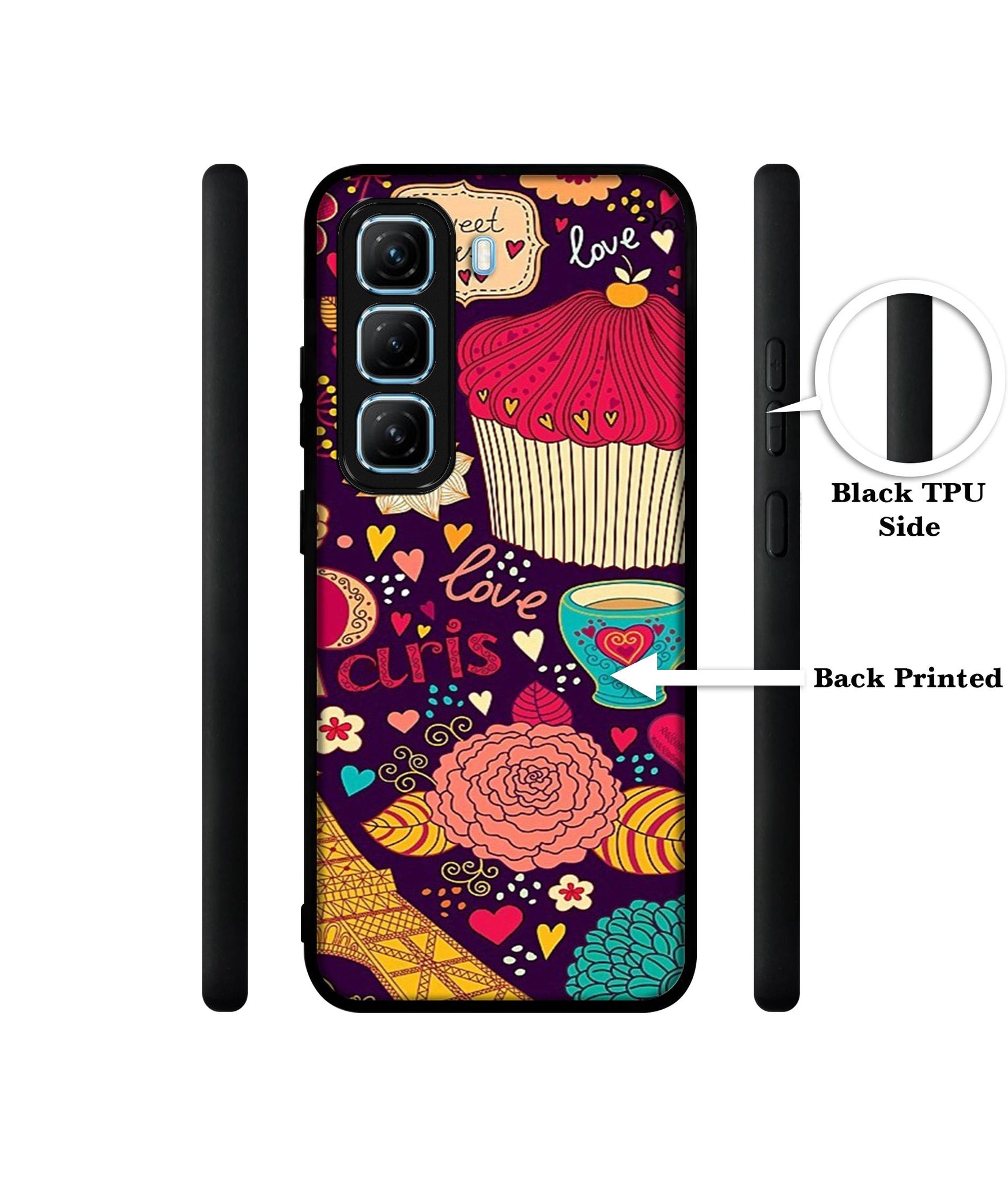 Paris Flower Love Designer 2D Printed Back Case Cover for Infinix Hot 50 5G