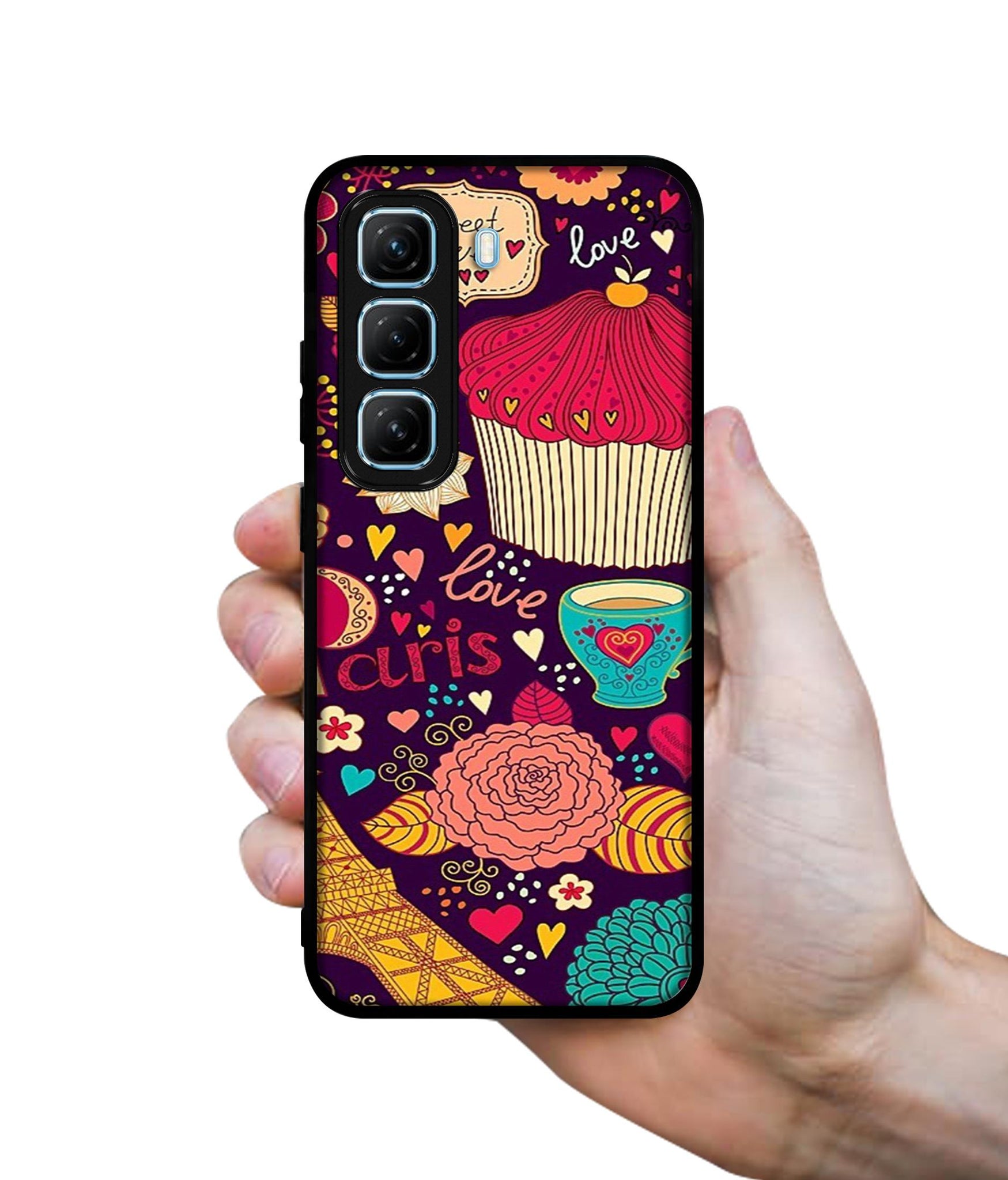 Paris Flower Love Designer 2D Printed Back Case Cover for Infinix Hot 50 5G